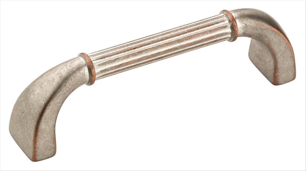 Amerock BP24011WNC Vasari 3-3/4-in Center to Center Weathered Nickel Copper Rectangular Handle Cabinet Door Pull
