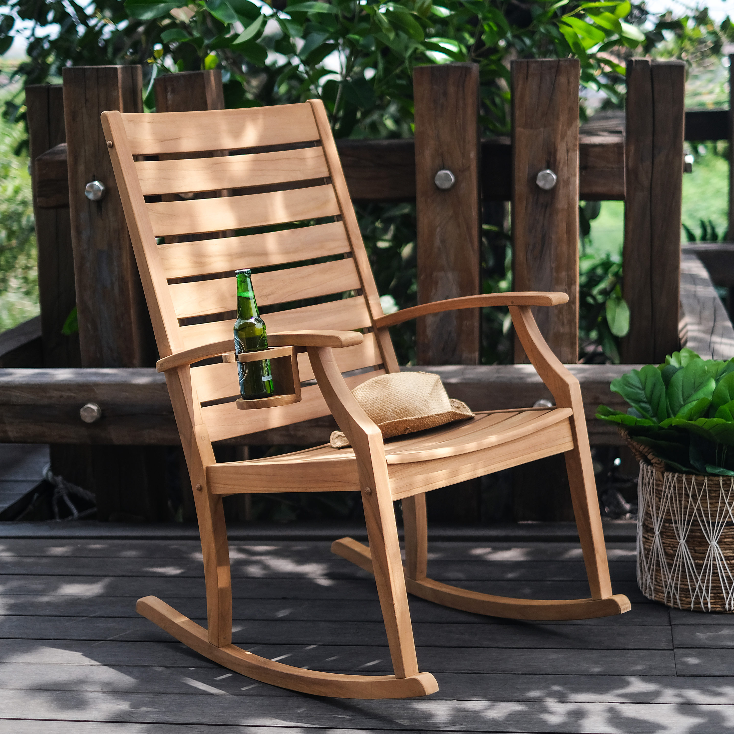 Unfinished outdoor store rocking chair