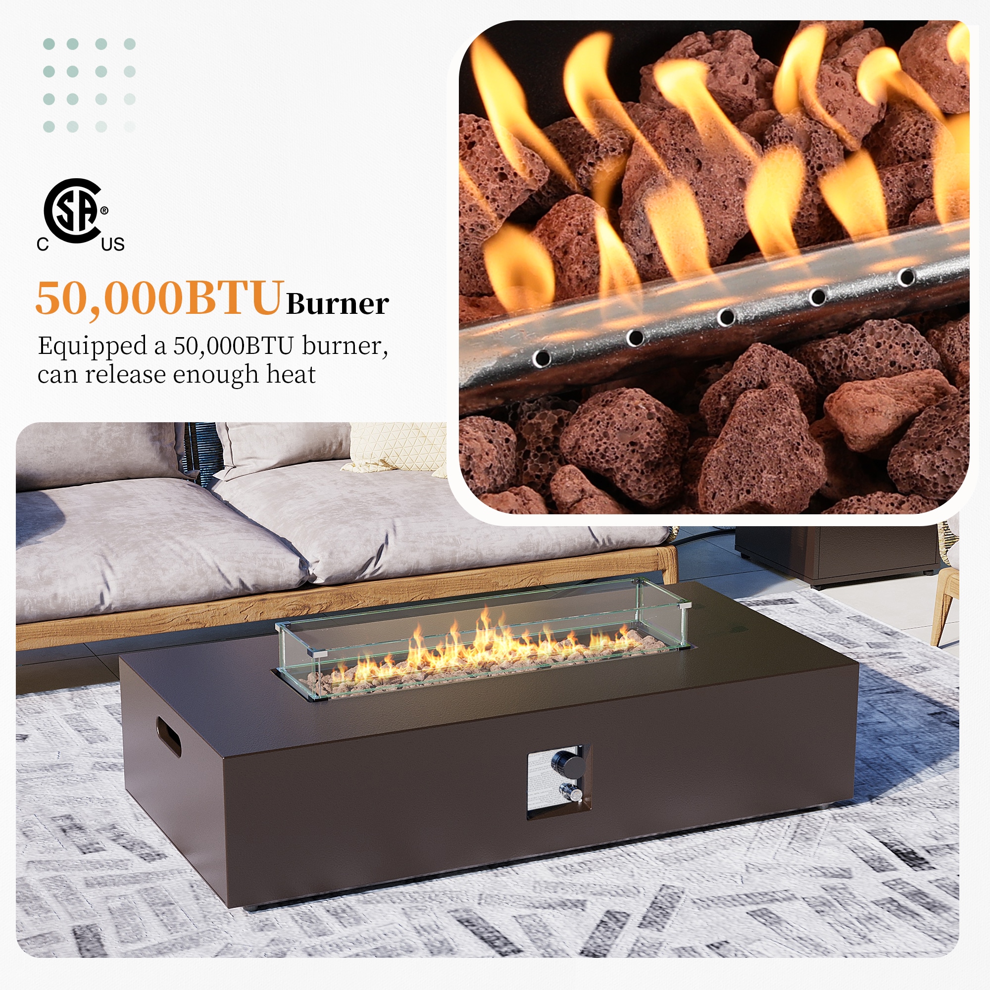 Patio Watcher 56TP-BROWN-BLZWST Outdoor-Gas-Firepits - View #6