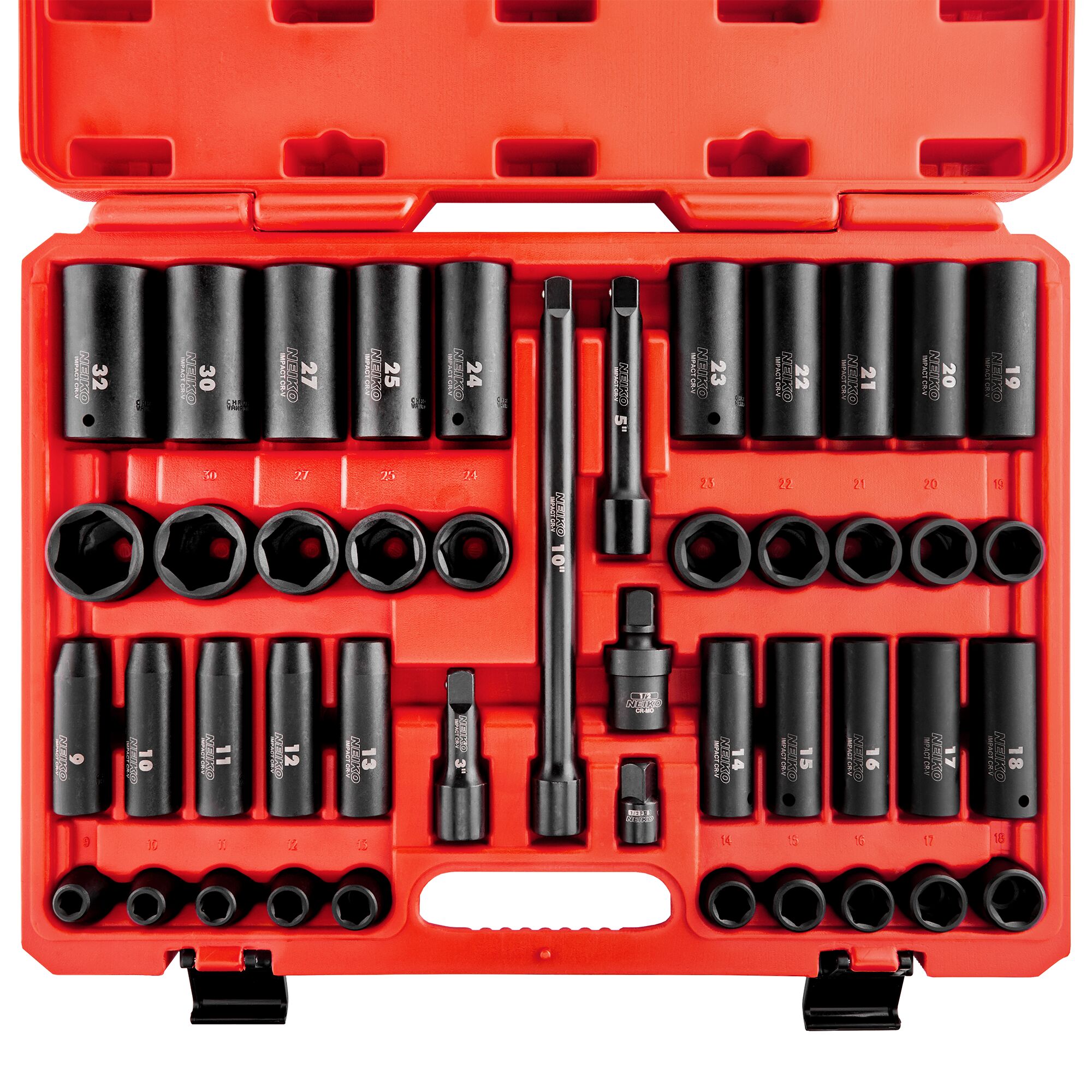 NEIKO Metric 1/2-in Drive Set 6-point Impact Socket Set in the