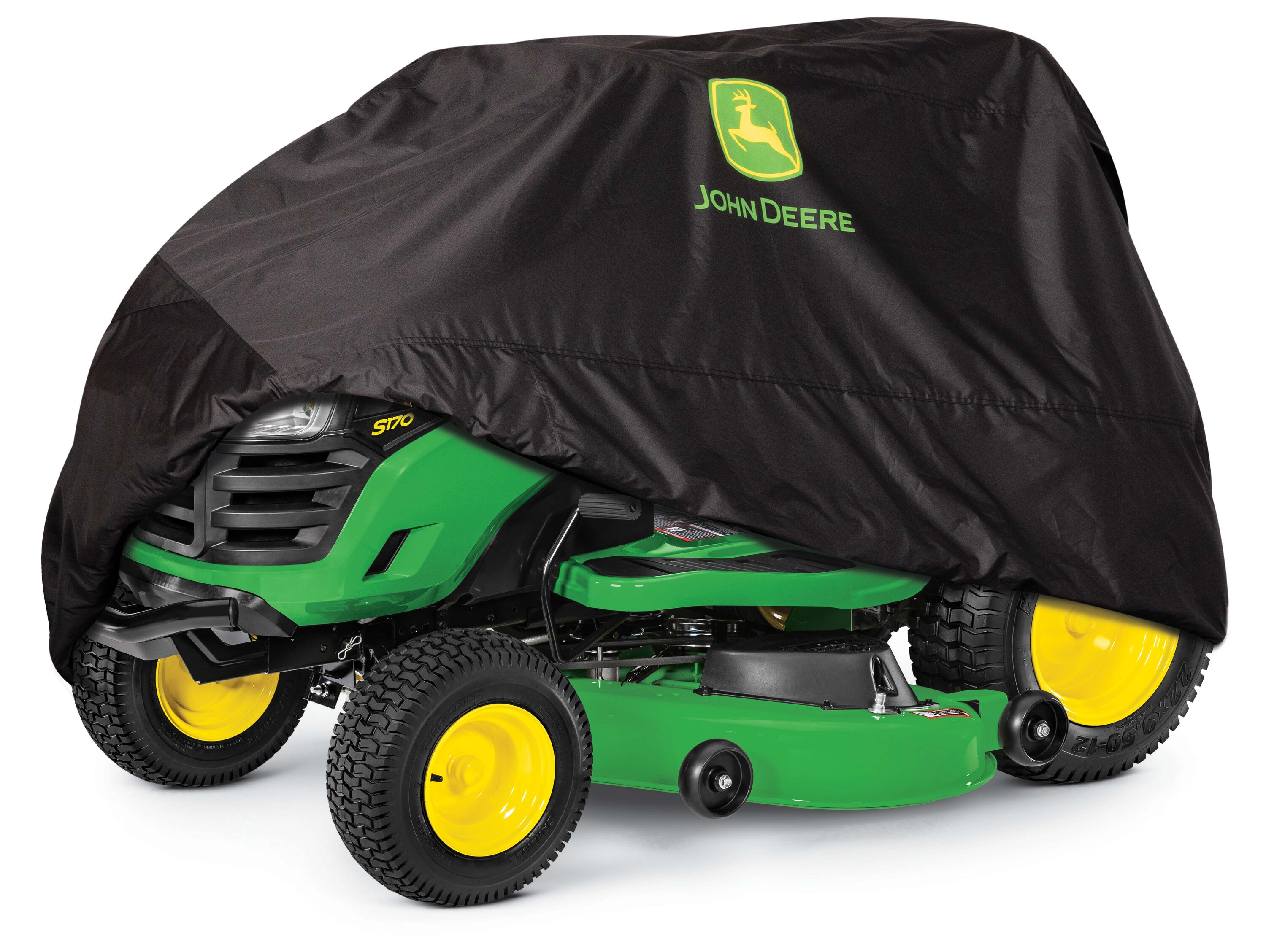 John Deere 53297 72-in L x 44-in W x 43-in H, Black, Riding Mower Cover