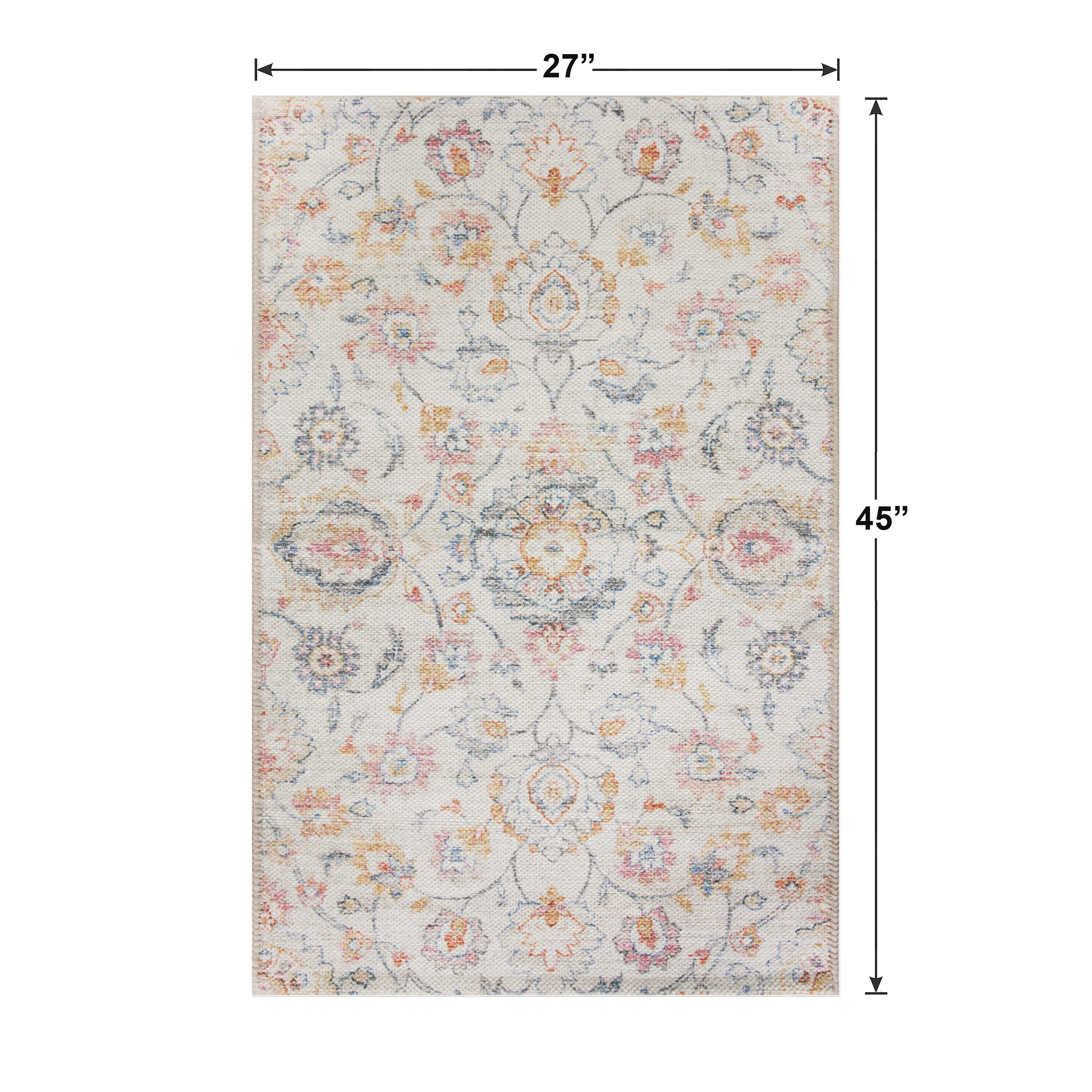 allen + roth with STAINMASTER Davis 7 X 9 (ft) Beige Indoor  Floral/Botanical Area Rug in the Rugs department at