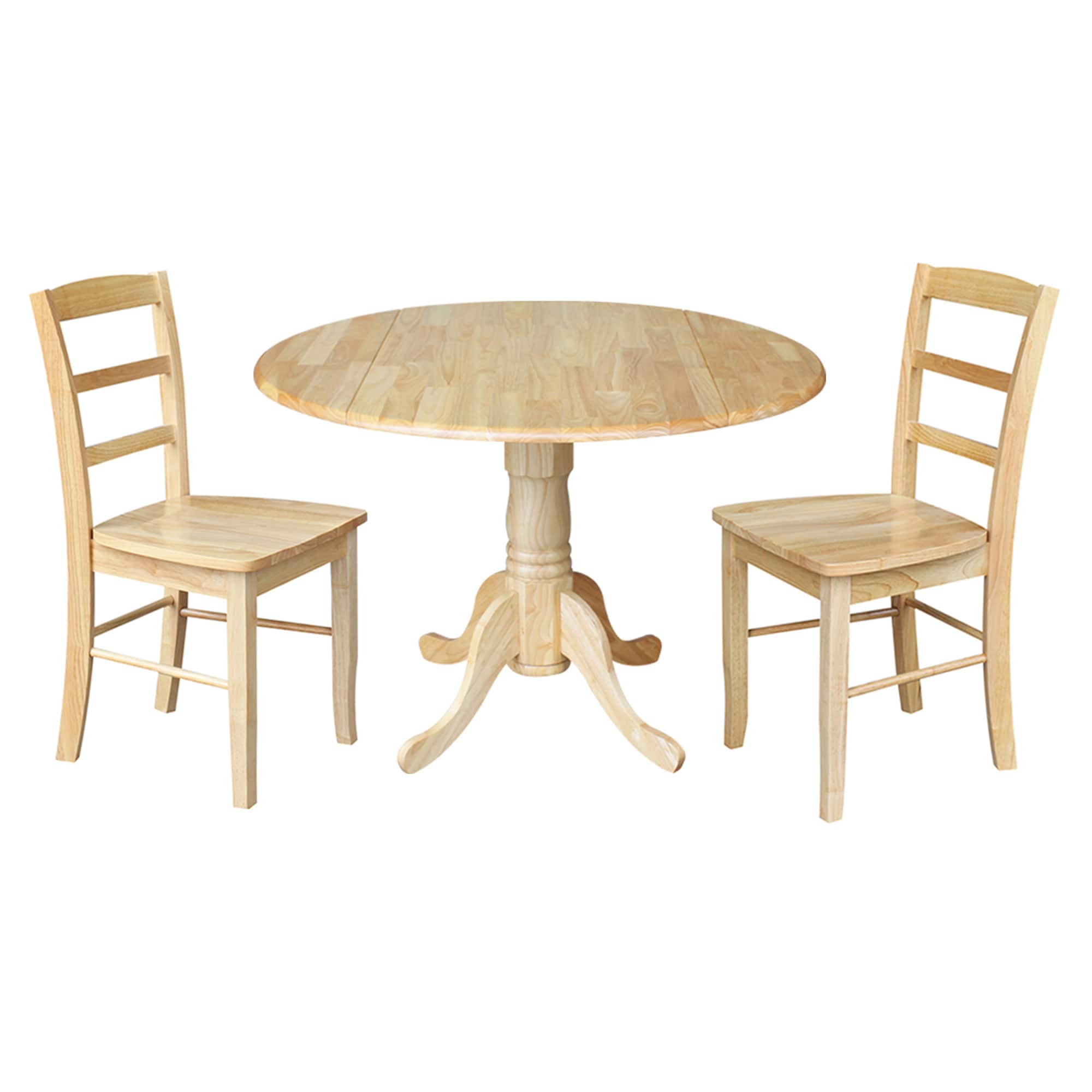 International Concepts K01-42DP-C2P-2 Unfinished Casual Dining Room Set with Square Table ( Seats 4 )