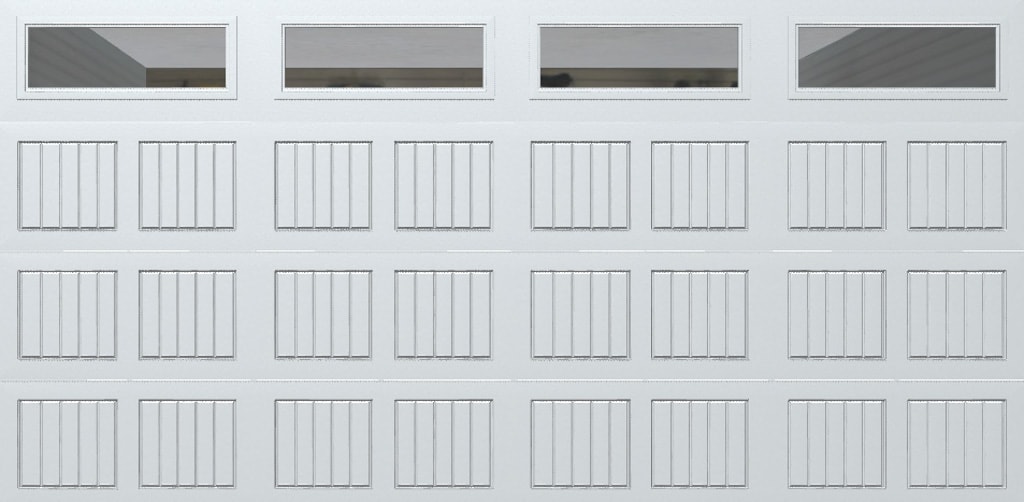 Wayne Dalton 8500SNMMAWHCLRIII168 Classic Steel Model 8500 16-ft x 8-ft Insulated White Double Garage Door with Windows