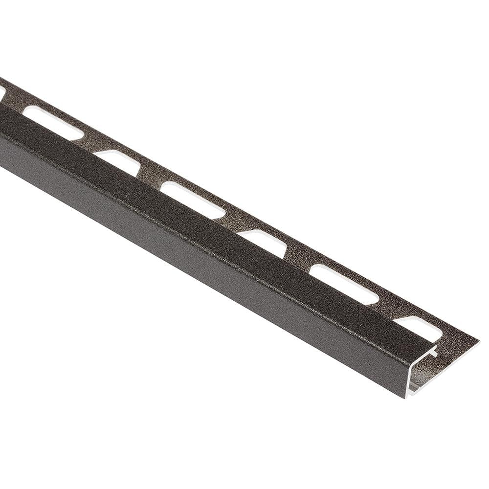 Schluter Systems Q80TSDA Quadec 0.313-in W x 98.5-in L Dark anthracite textured color-coated aluminum Aluminum Square edge Tile Edge Trim