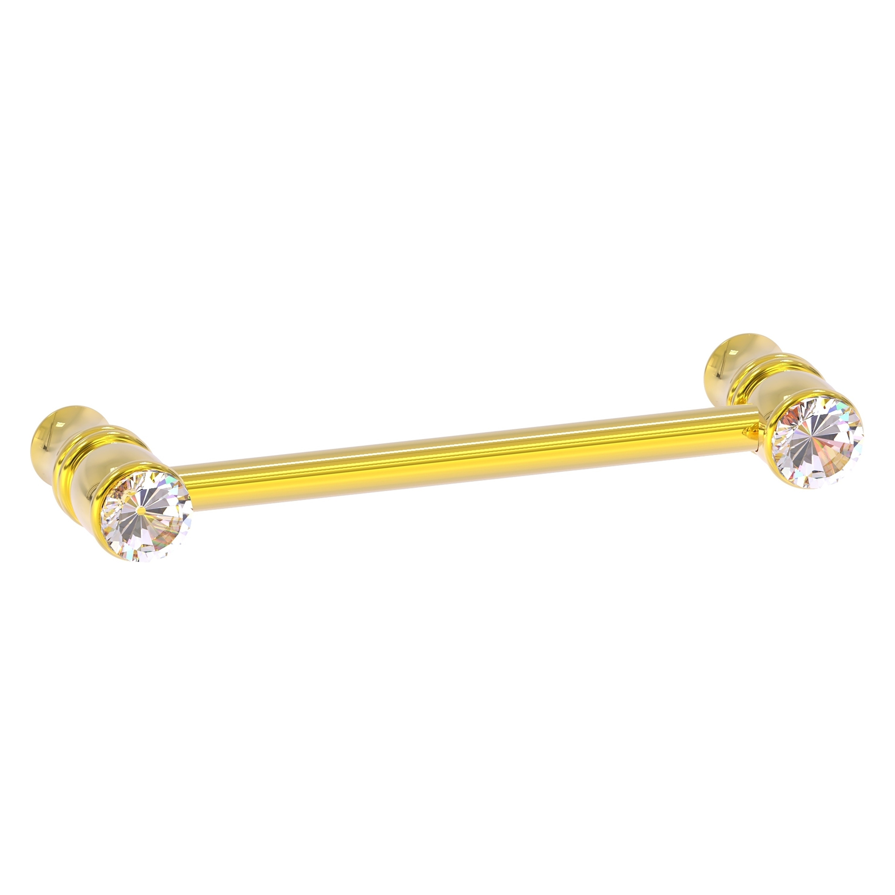 Allied Brass CC-30-4-PB Carolina Crystal 4-in , 102mm Center to Center Polished Brass Dual Mount Cylindrical Bar For Use on Appliances Drawer Pulls