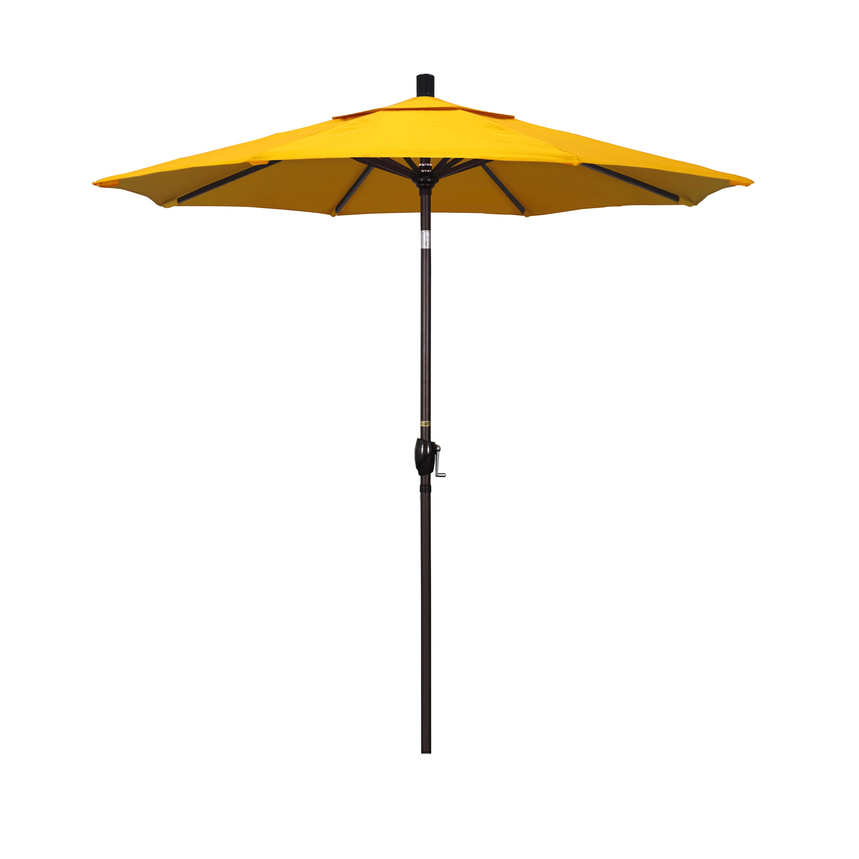California Umbrella GSPT758117-5457 7.5-ft Aluminum Yellow Push-button Tilt Market Patio Umbrella