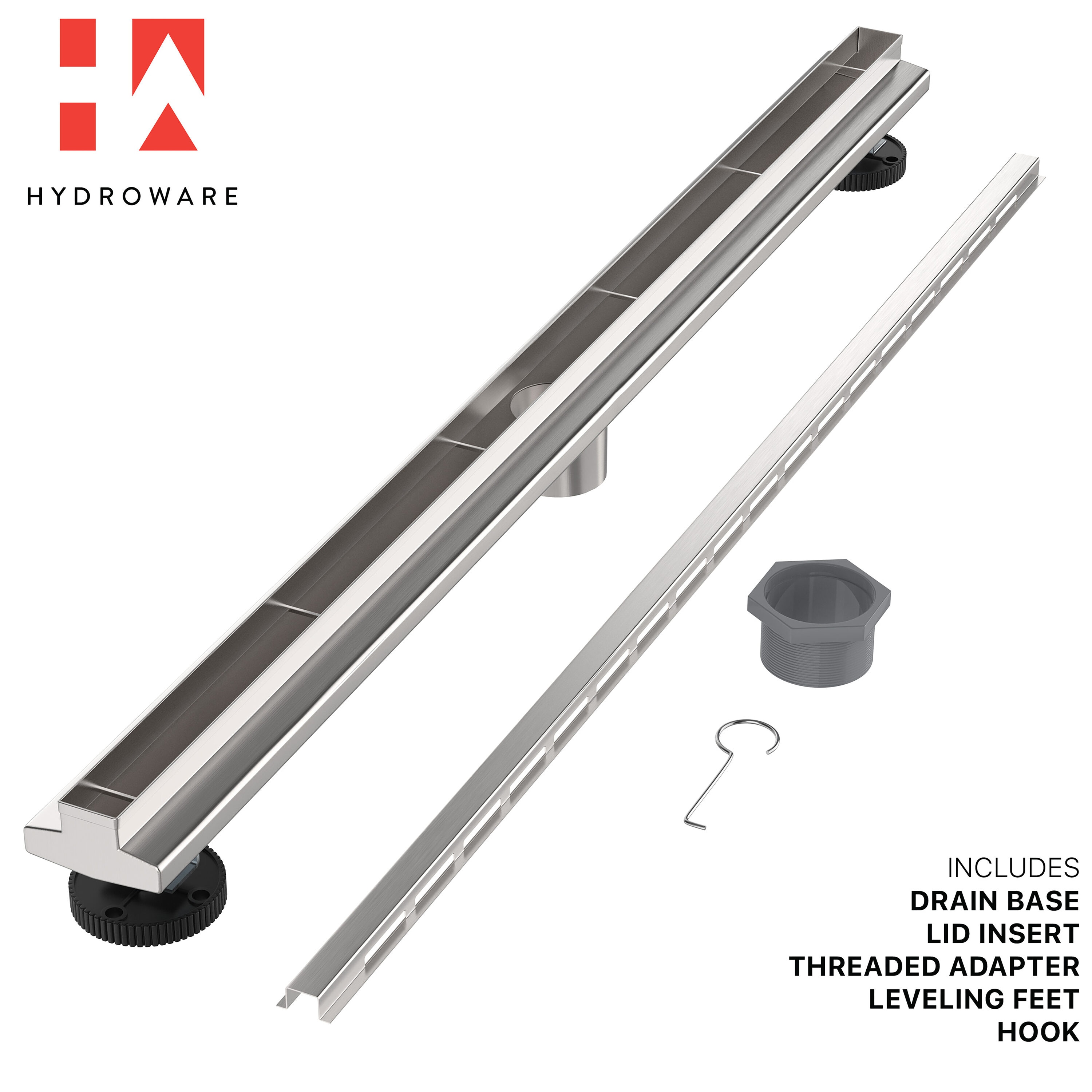 HYDROWARE HYD-0008 36 Stainless Steel Linear Drain Finish: Matte Black