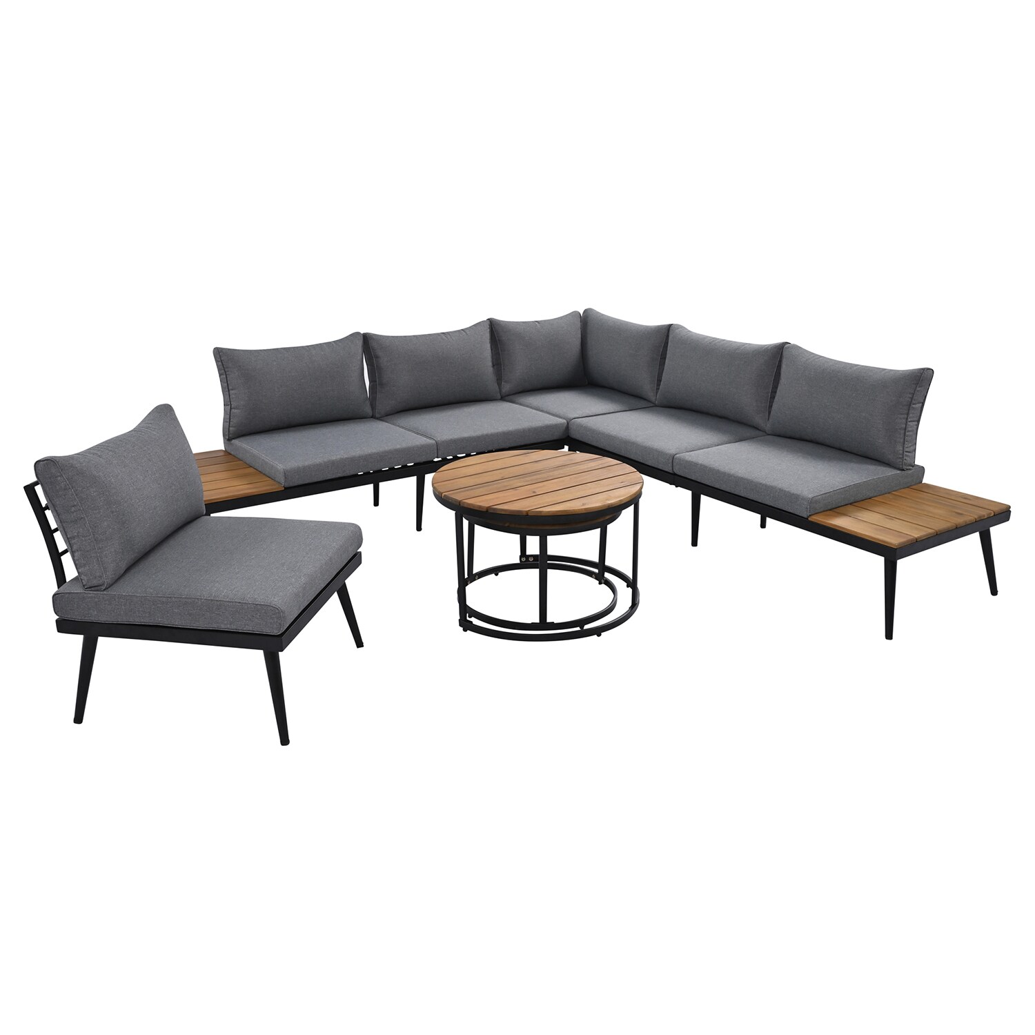 SINOFURN SYA330109GY Patio-Sofas-Daybeds - View #2