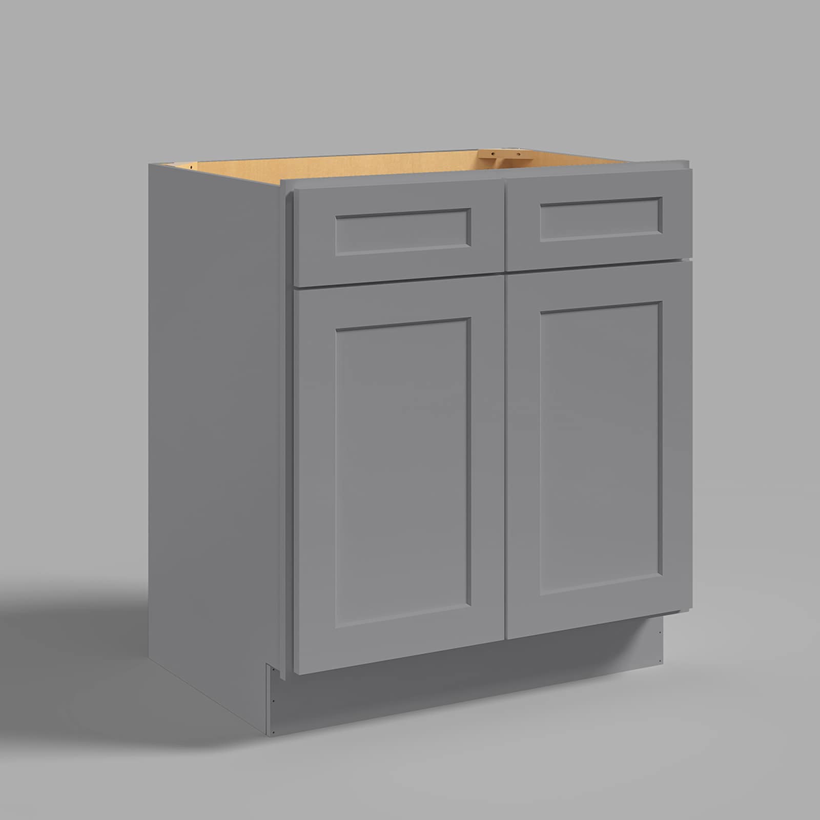 LOVMOR SG-SB30-LOWES 30-in W x 24-in D x 34.5-in H in Shaker Grey Plywood Ready to Assemble Sink Base Cabinets with Shelf