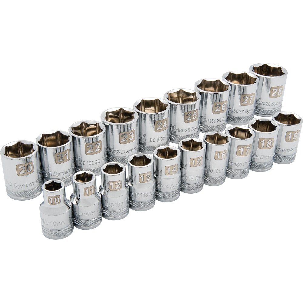 1/2-in Drive Metric Shallow Socket Set (19-Pieces) | - Dynamic D018004