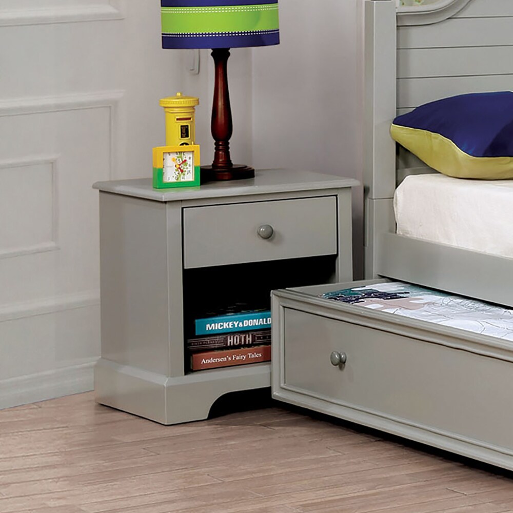 Furniture of America IDF-7158GY-N Kuckee Gray Nightstand