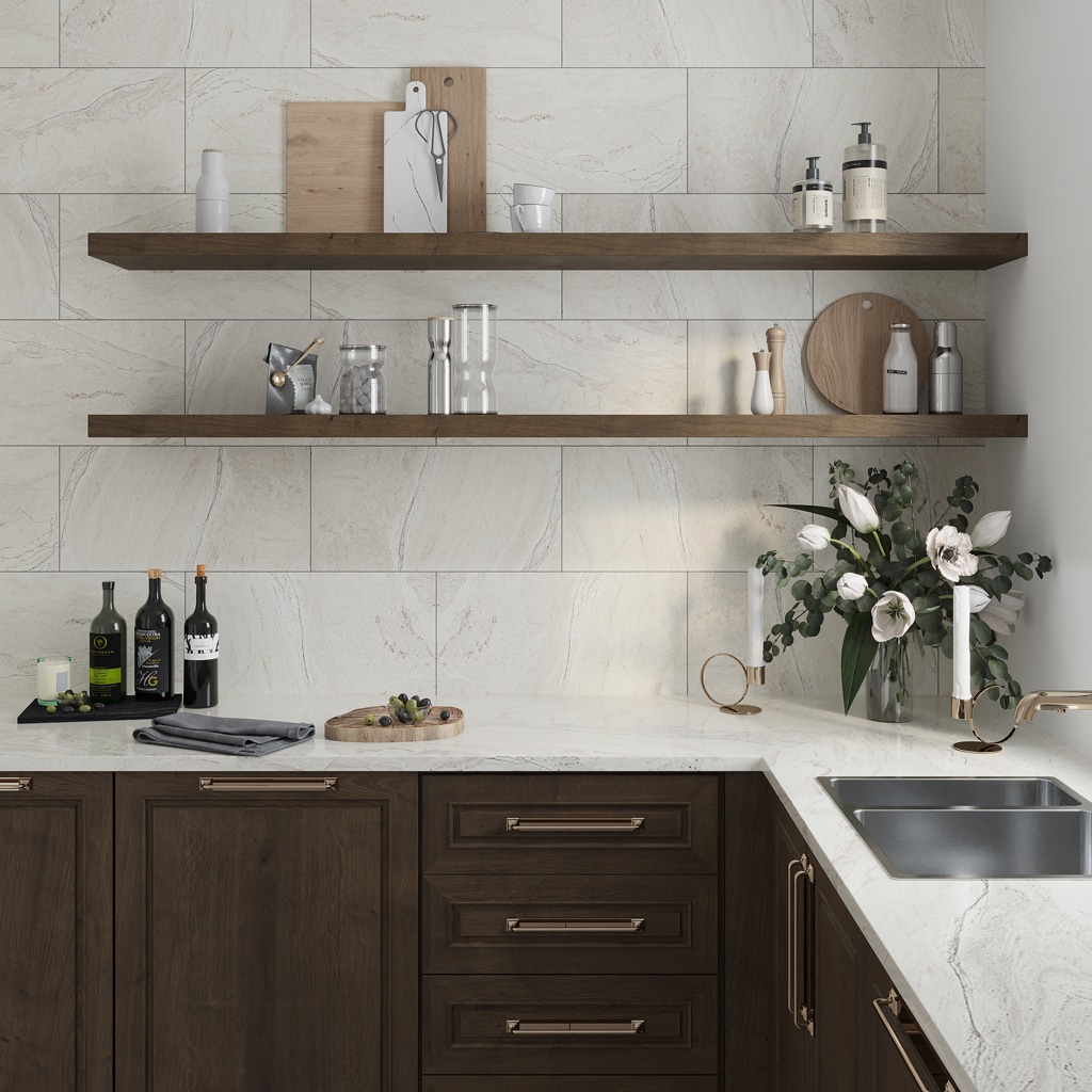 Apollo Tile IMP88EAWH1224 Splendor Stone Beige 12-in x 24-in Matte Porcelain Marble Look Floor and Wall Tile (11.62-sq. ft/ Carton)
