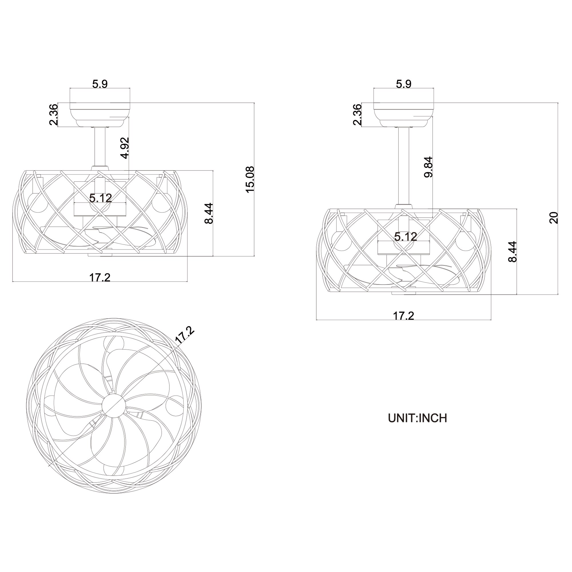 Home Accessories Inc CFL-8476S/MB Ceiling-Fans - View #6