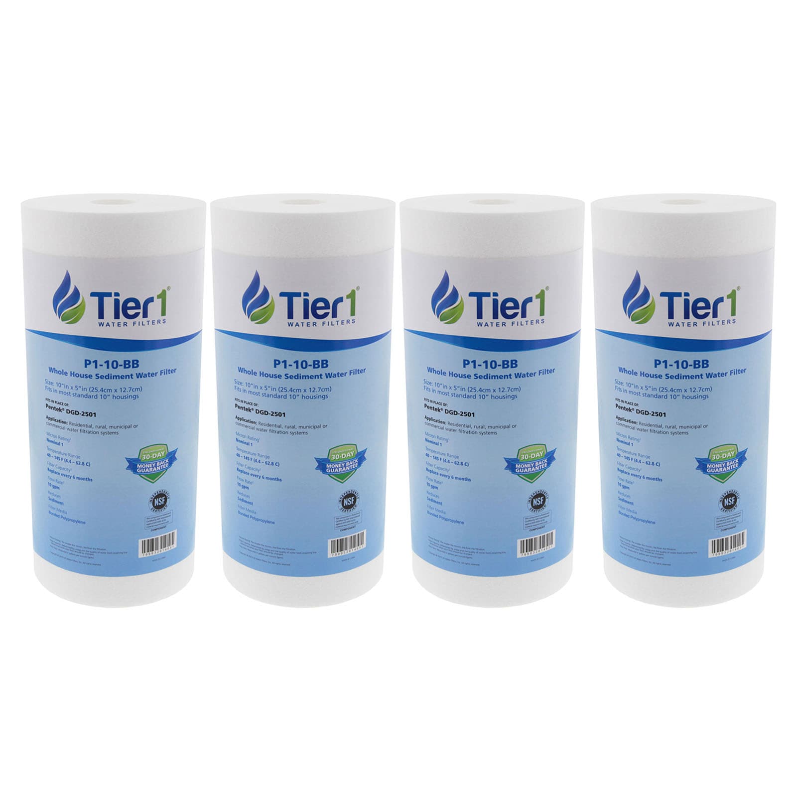 Tier1 P1-10BB-4-PACK DGD-2501 Coconut shell carbon Whole house Replacement Filter
