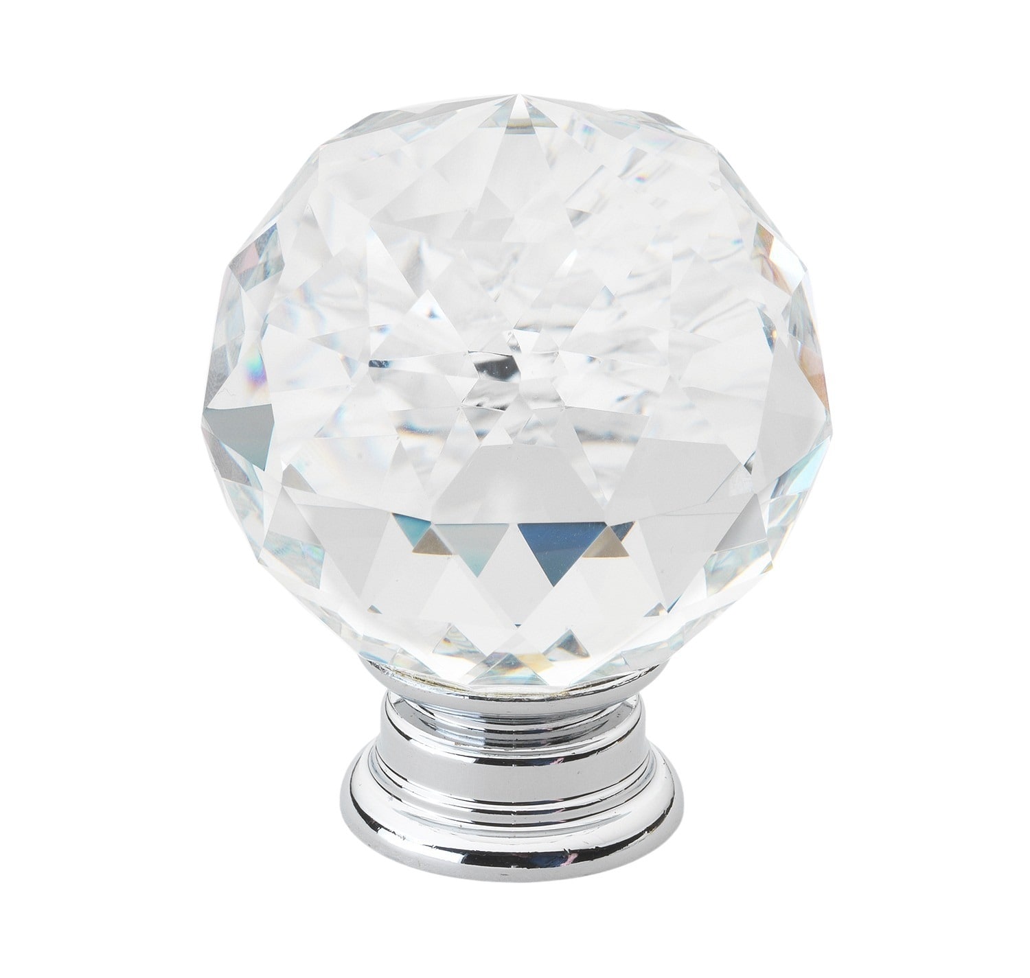 GlideRite Hardware 9003-CR-40-5 1-5/8 in. Classic Crystal Cabinet Knob with Polished Chrome Base - 5 Pack