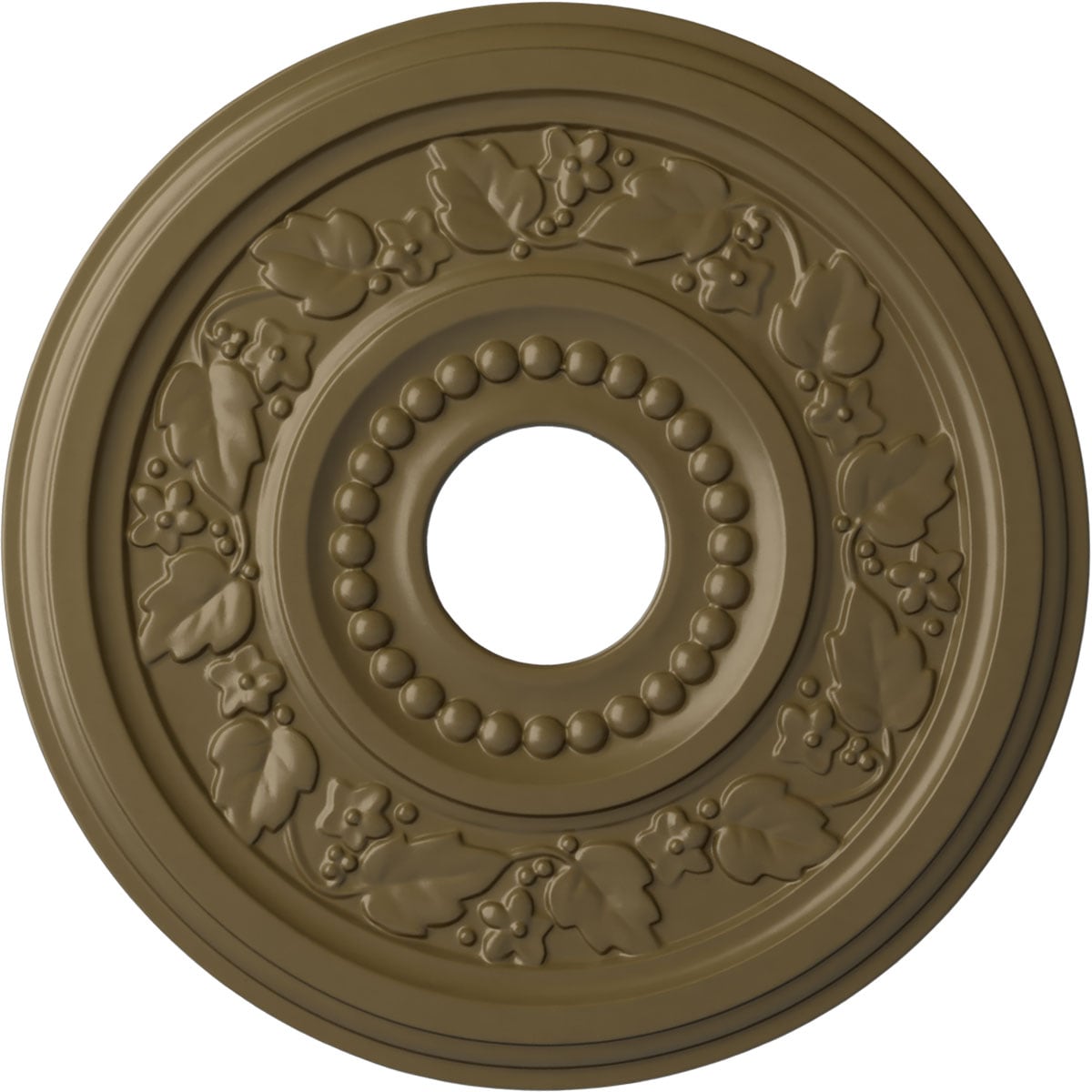 Ekena Millwork CM16GNMMF Genevieve 16.125-in W x 16.125-in L Painted Mississippi Mud Polyurethane Whole Ceiling Medallion