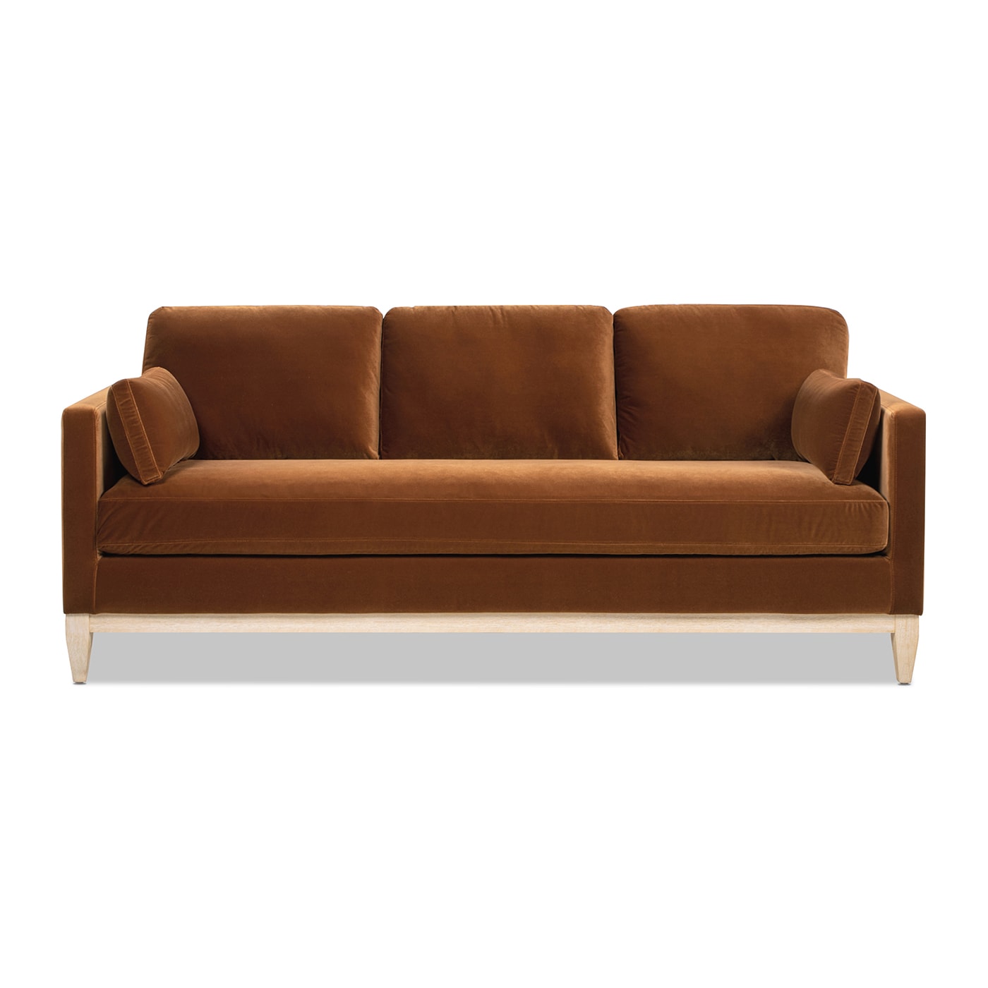 Jennifer Taylor Home LMVO-3-64110 Knox 84-in Modern Burnt Orange Velvet 3 -seater Sofa