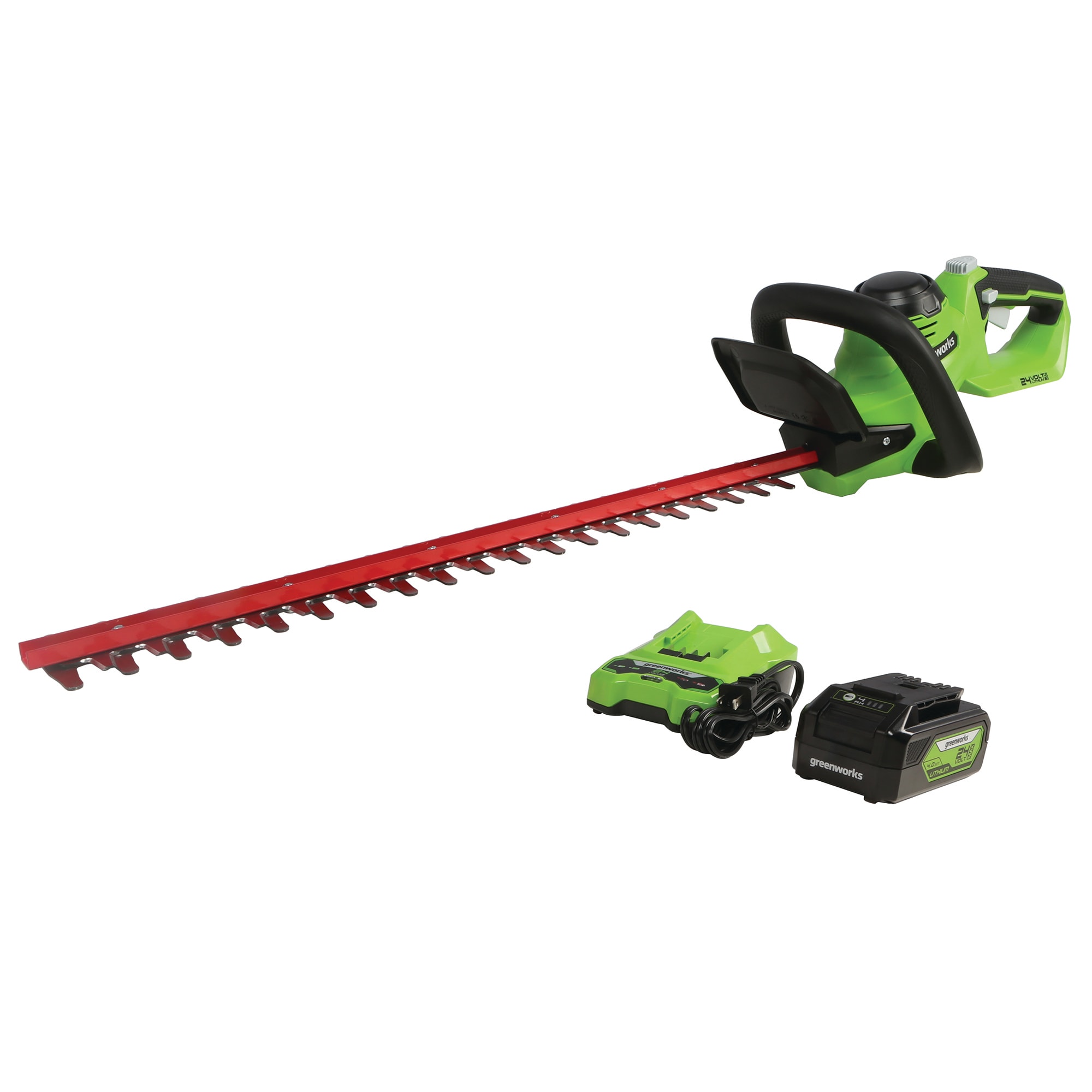 Greenworks 24-Volt 22-in Dual Cordless Electric Hedge Trimmer (Battery & Charger Included)