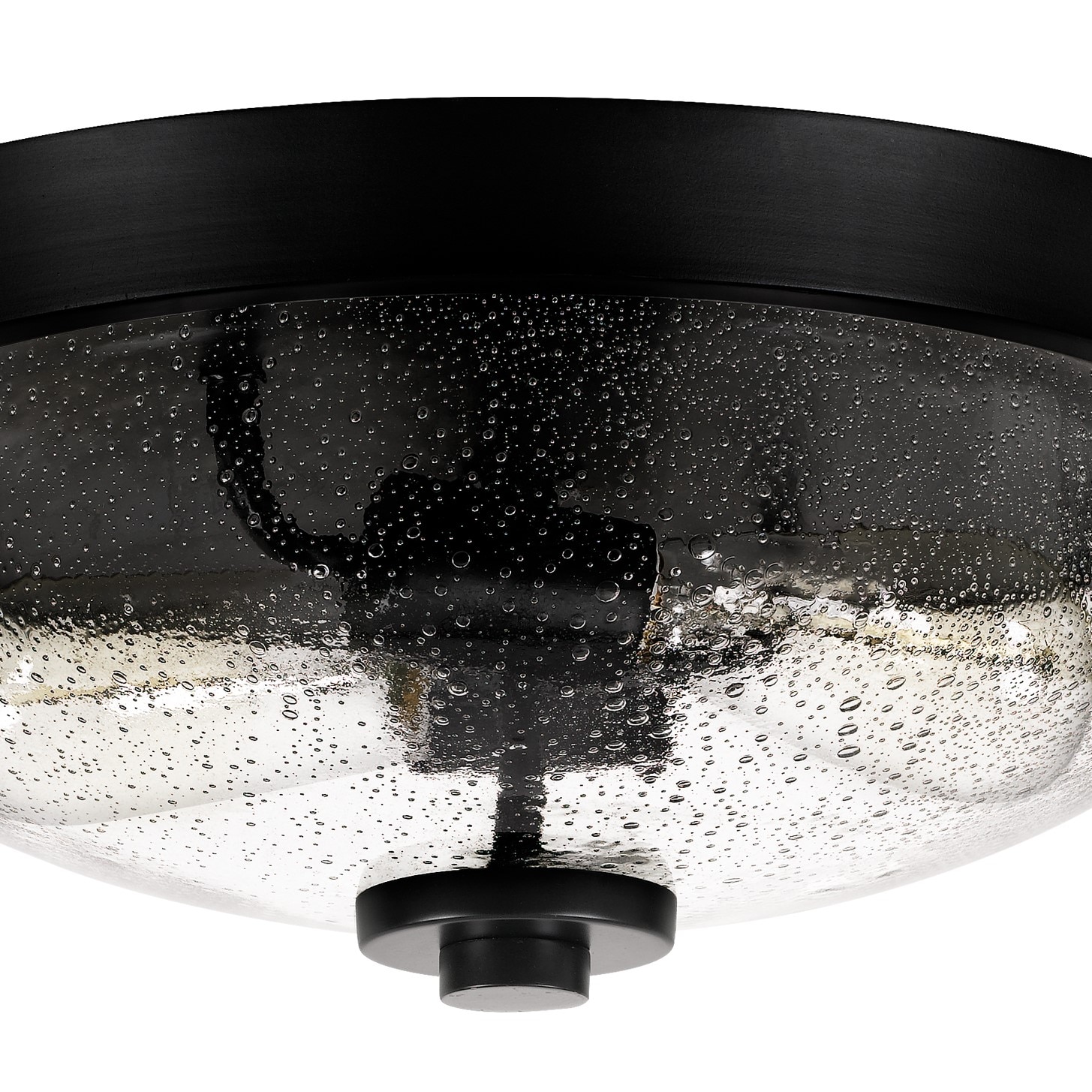 Radius Black Glass 2-Light Indoor/Outdoor Flush Mount Ceiling Light