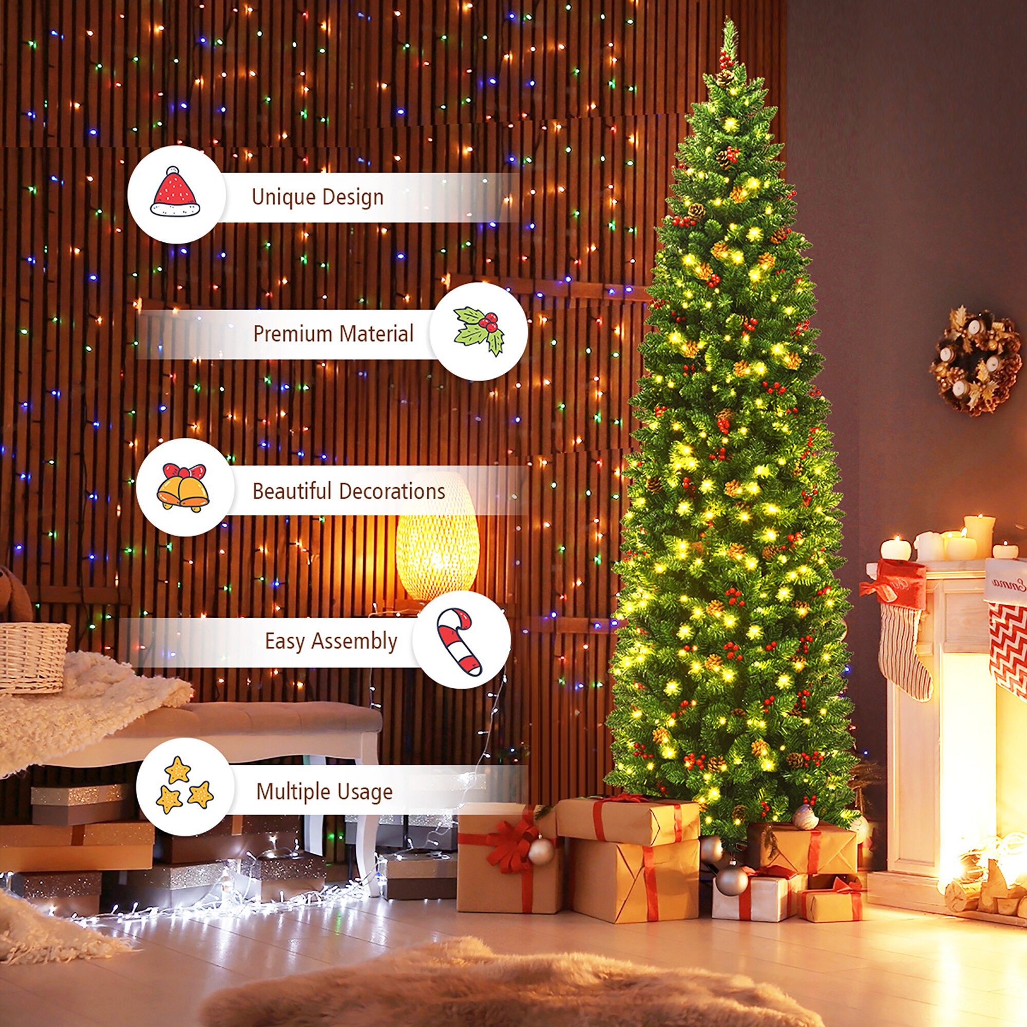 Costway CM22855US Artificial-Christmas-Trees - View #6