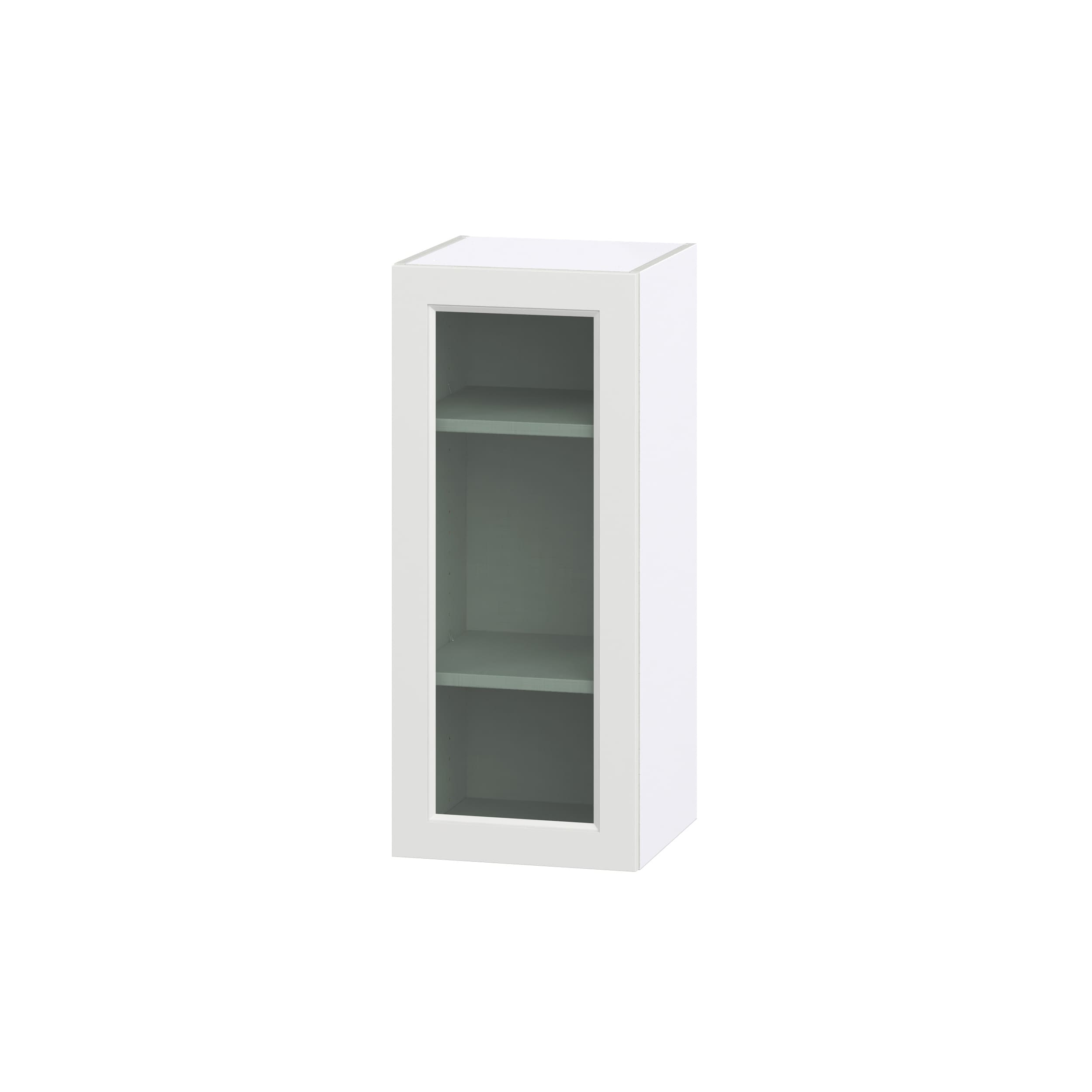 Hugo&Borg Riviera 18-in W x 35-in H x 14-in D Bright White Wall Fully Assembled Cabinet (Glass Panel Shaker Door Style)