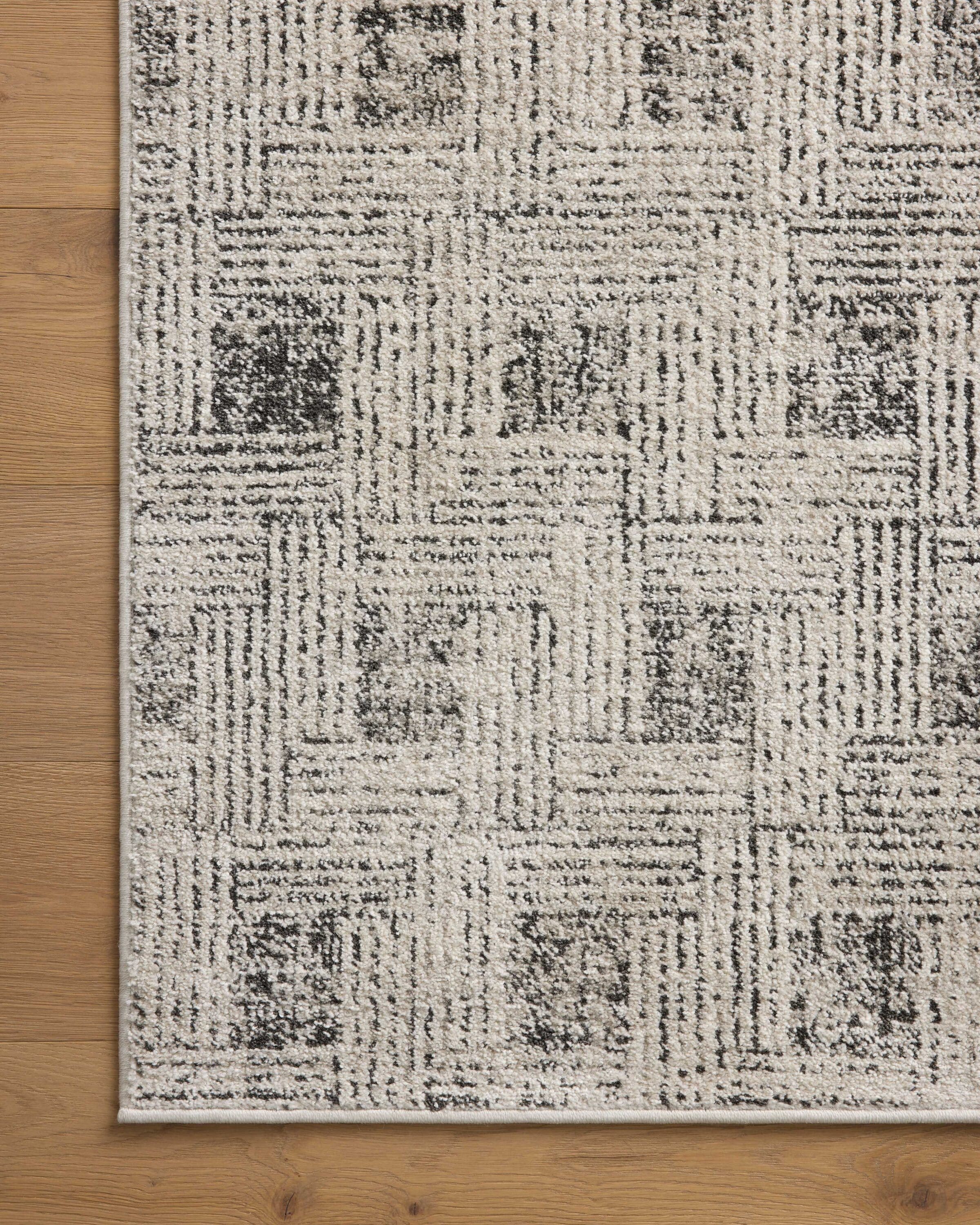 Kamala Grey and Graphite Diamond Pattern Runner Rug 2'-7" x 8'-0"