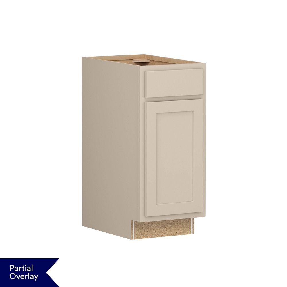 Shenandoah Breckenridge POL 15-in W x 34.5-in H x 24-in D Oat Painted Base Fully Assembled Cabinet Recessed Panel Shaker