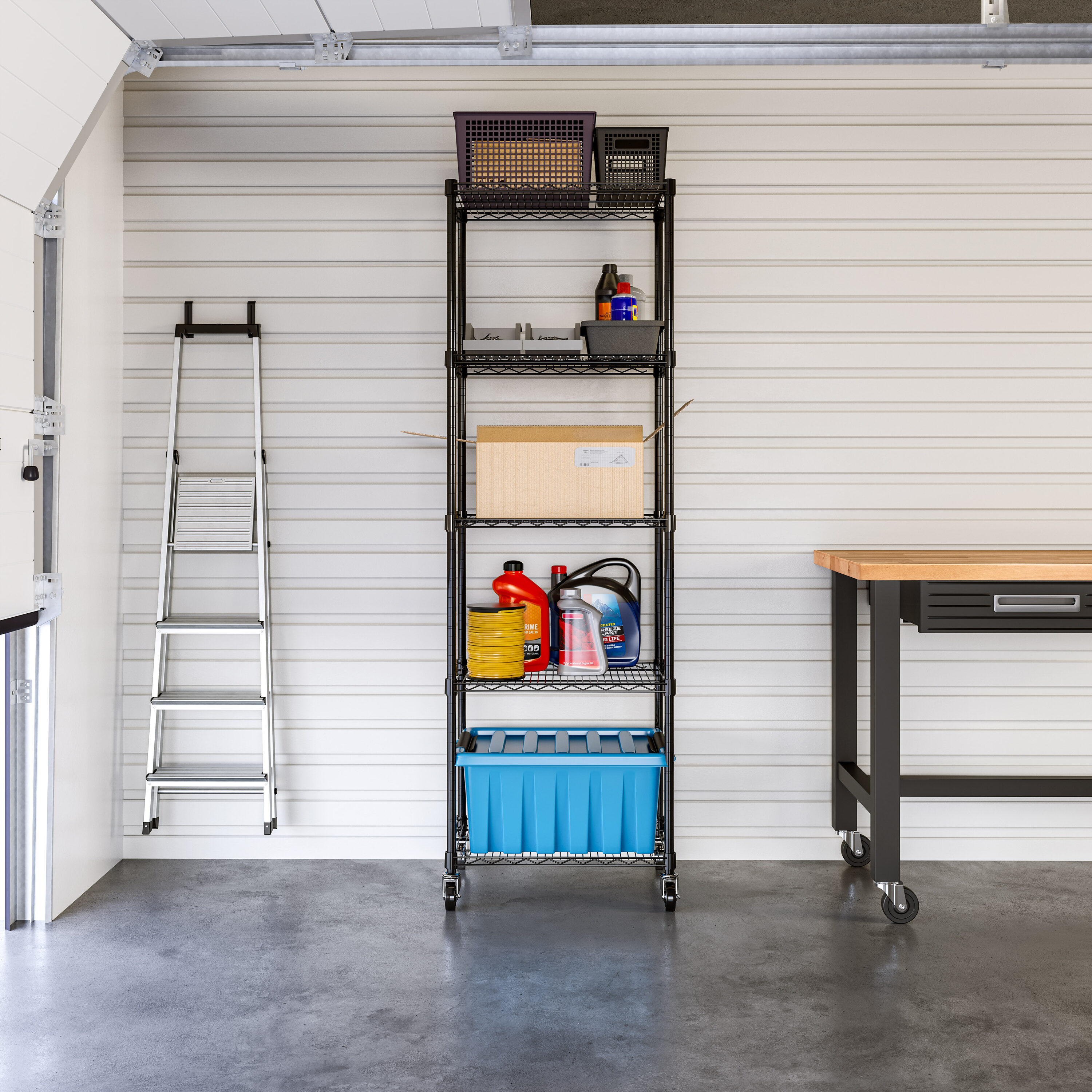 Seville Classics Steel Heavy Duty 5-Tier Utility Shelving Unit (24