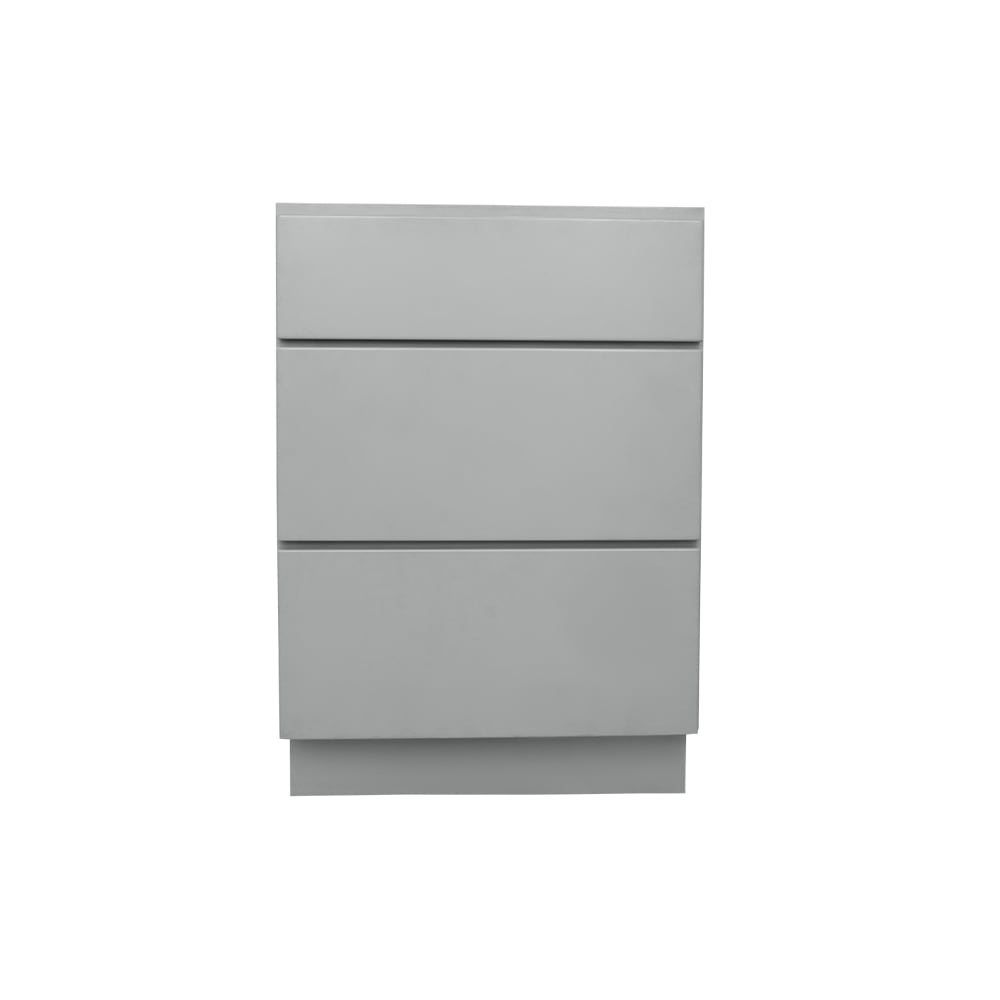 RELIABILT LS-SG-DB24 Overlake 24-in W x 34.5-in H x 24-in D Gray 3 -Drawers Drawer Base Ready to assemble Plywood Cabinet (Flat Panel Shaker)