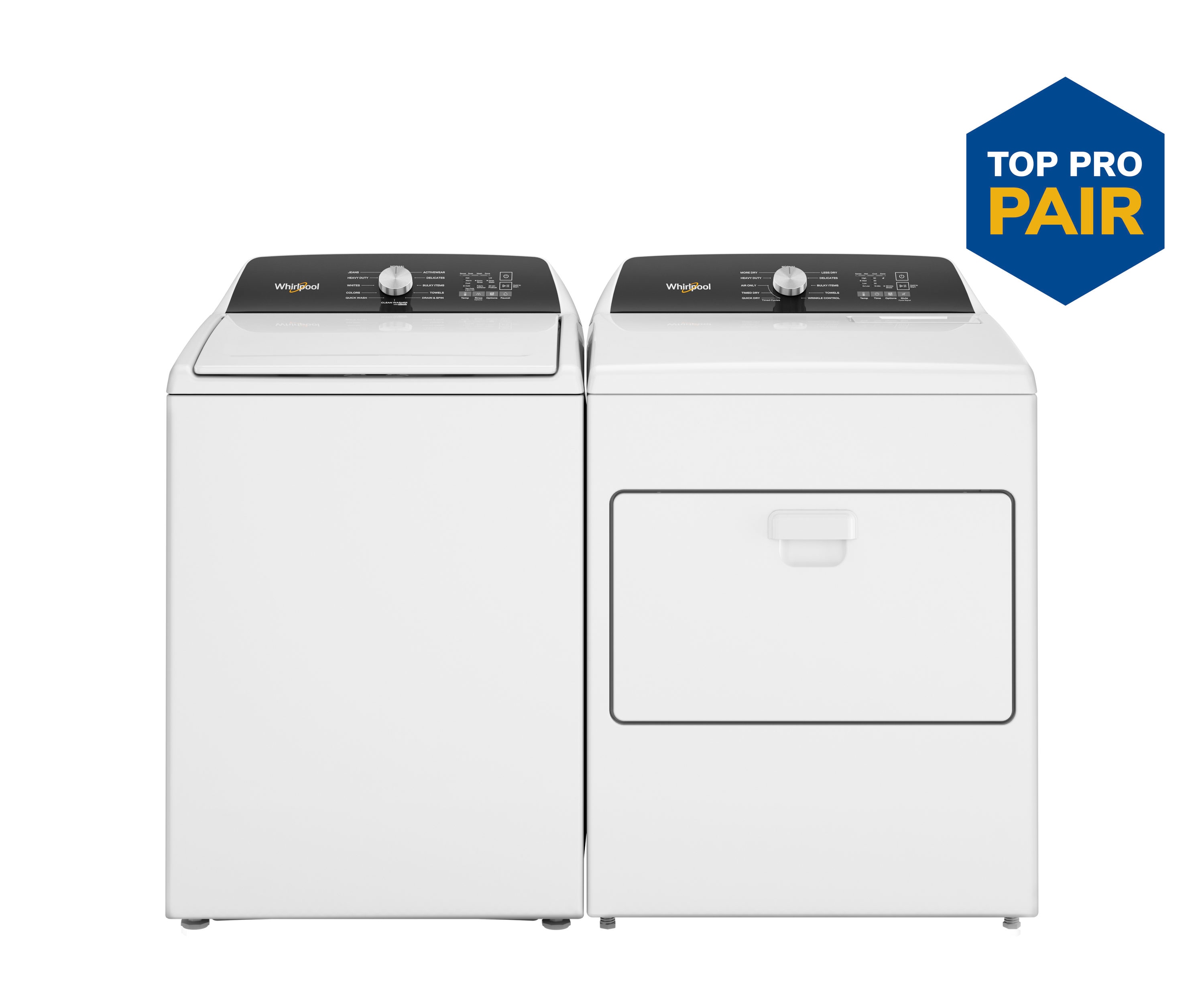 Shop Whirlpool Top Load Impellar Washer with Built-in Faucet Washer & Electric Dryer Set with Sensing at Lowes.com