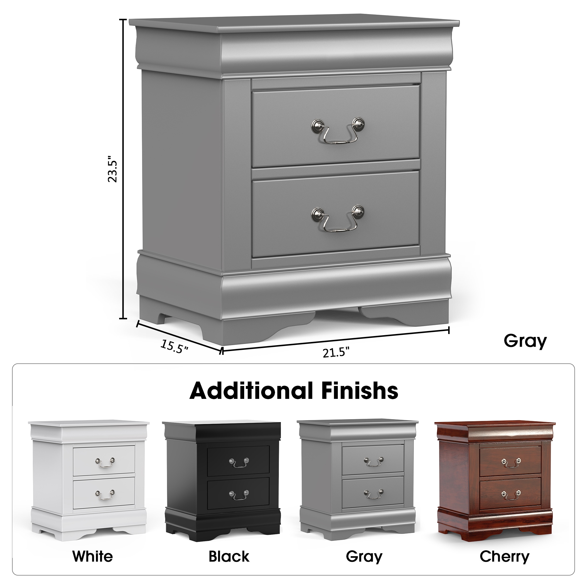 IHOMEadore MDFM7866GY-N nightstands - View #5