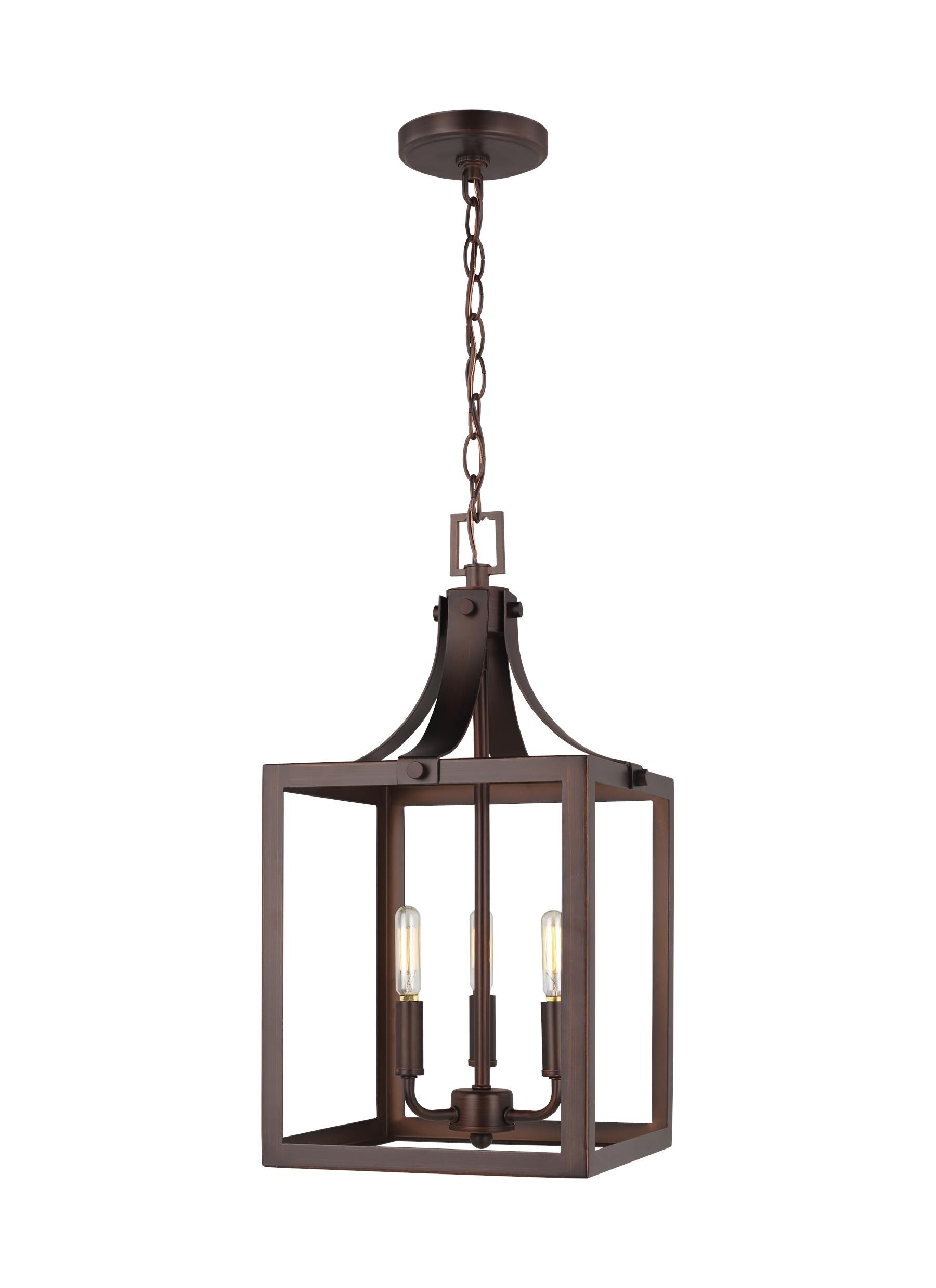 Generation Lighting 5140603-710 Labette 3 -Light Bronze Traditional Square Medium Hanging Pendant light