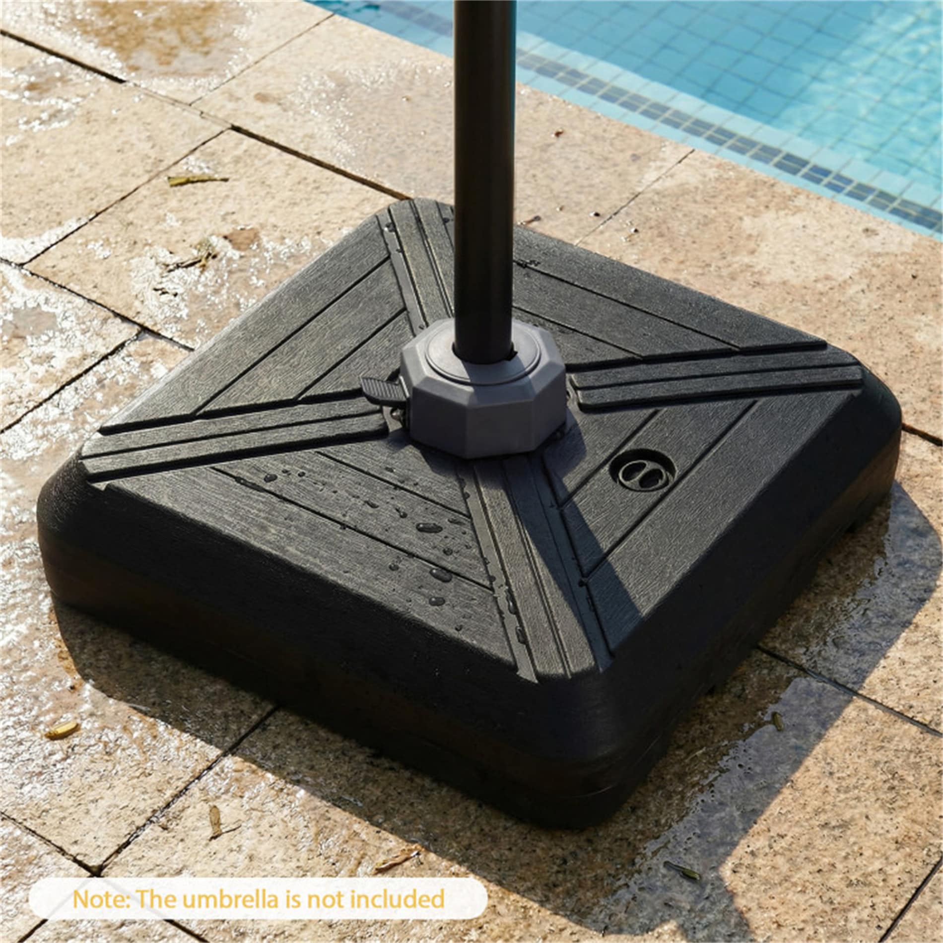 BABOOM - 20-lb Black HDPE Plastic Patio Umbrella Base