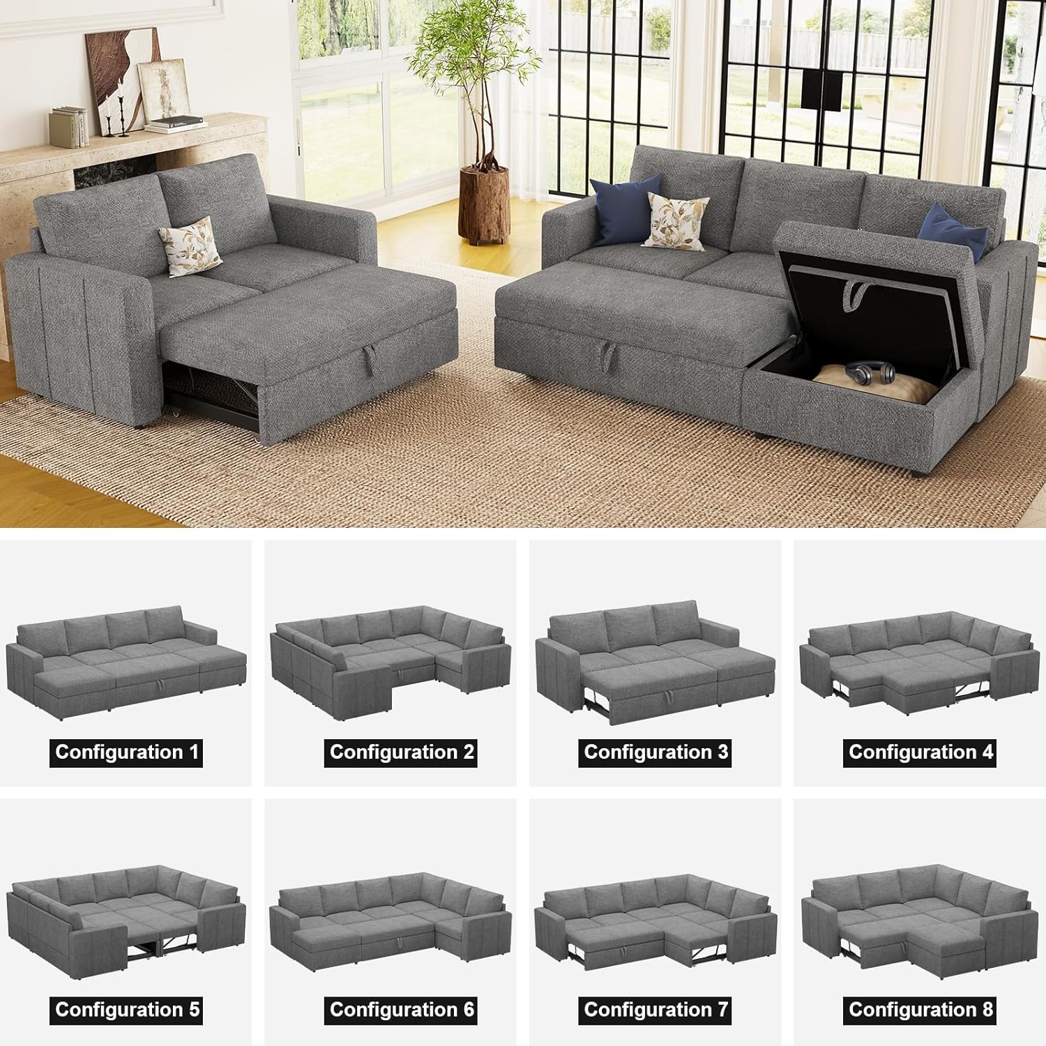 Belffin BF096C-AB-DGRAY futons - View #5