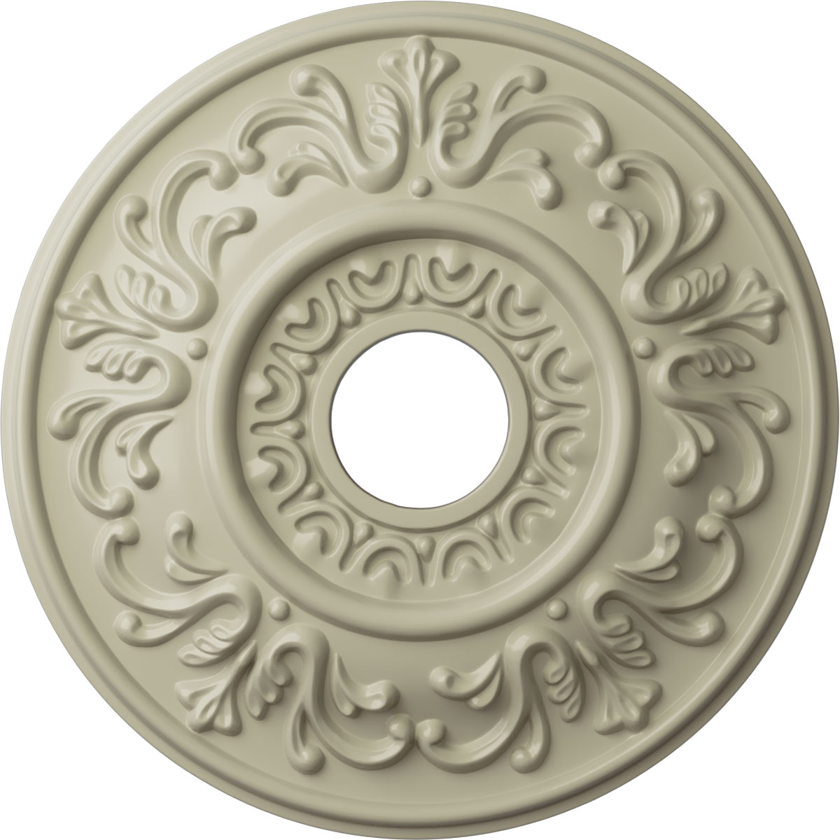 Ekena Millwork CM18VLCYF Valletta 18-in W x 18-in L Painted Clear Yellow Polyurethane Whole Ceiling Medallion