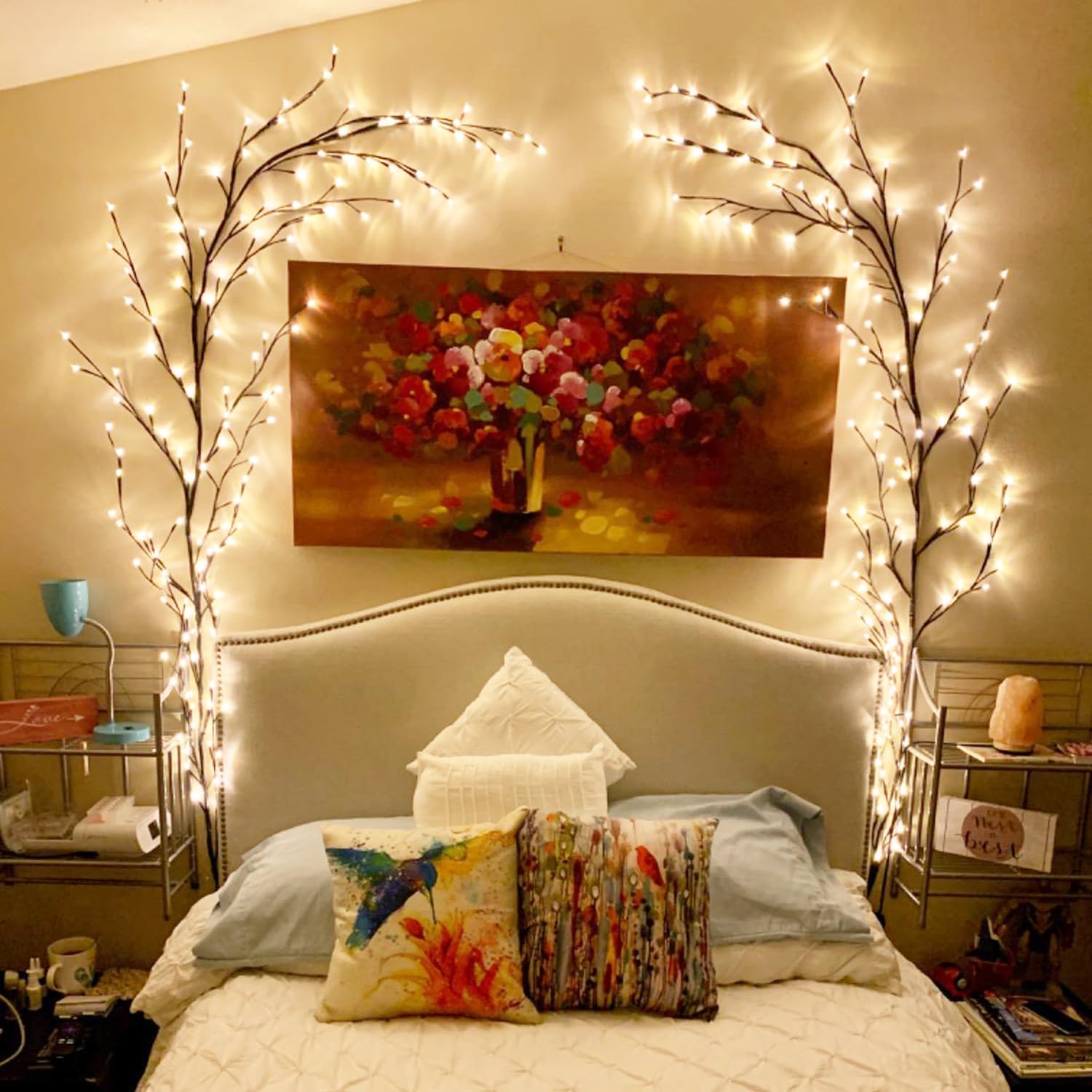 Slagawa Warm White LED Lighted Willow Vine with Plug - 90 Inch Flexible ...