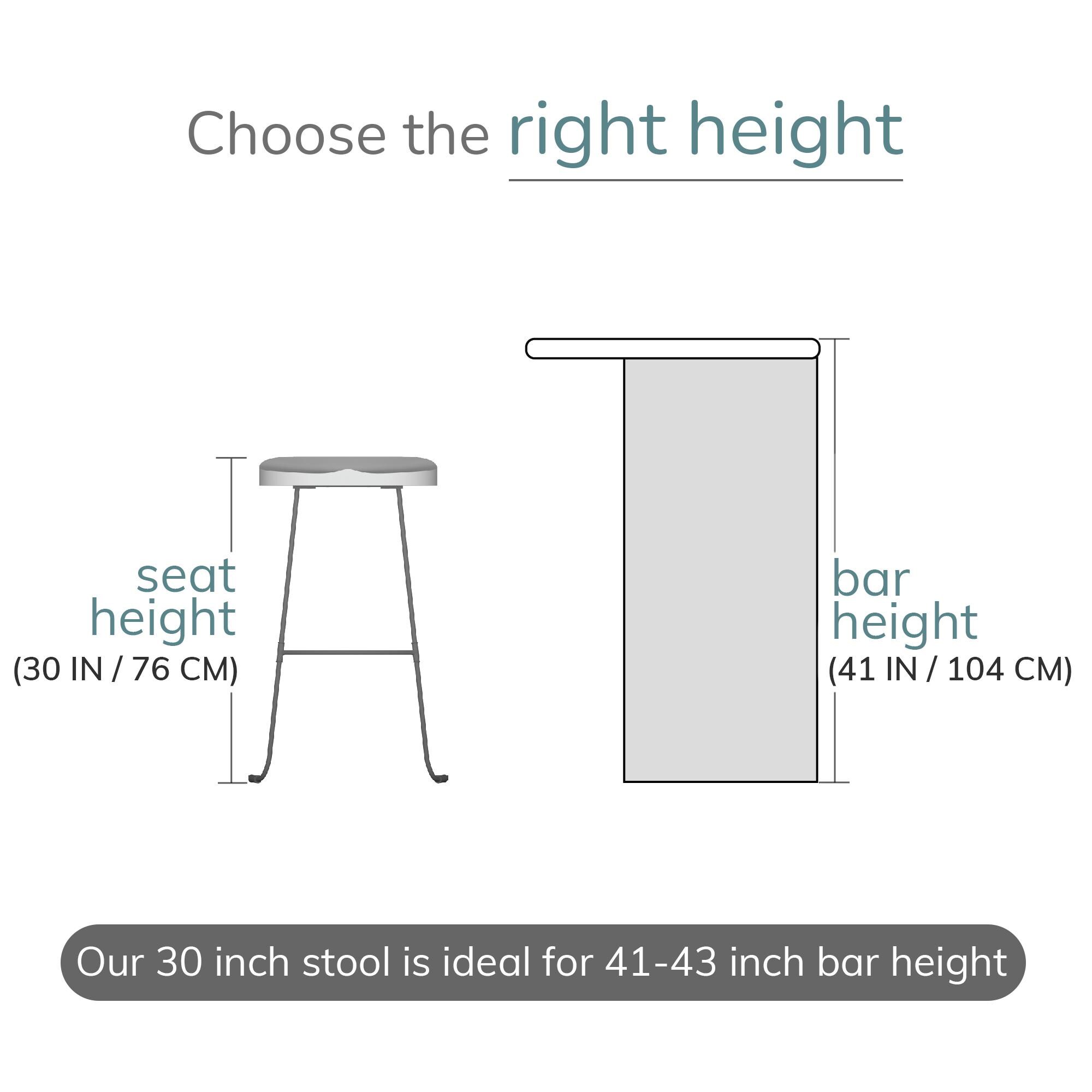 MH LONDON Bar Stools Natural 30-in H Bar height Saddle Seat Metal ...