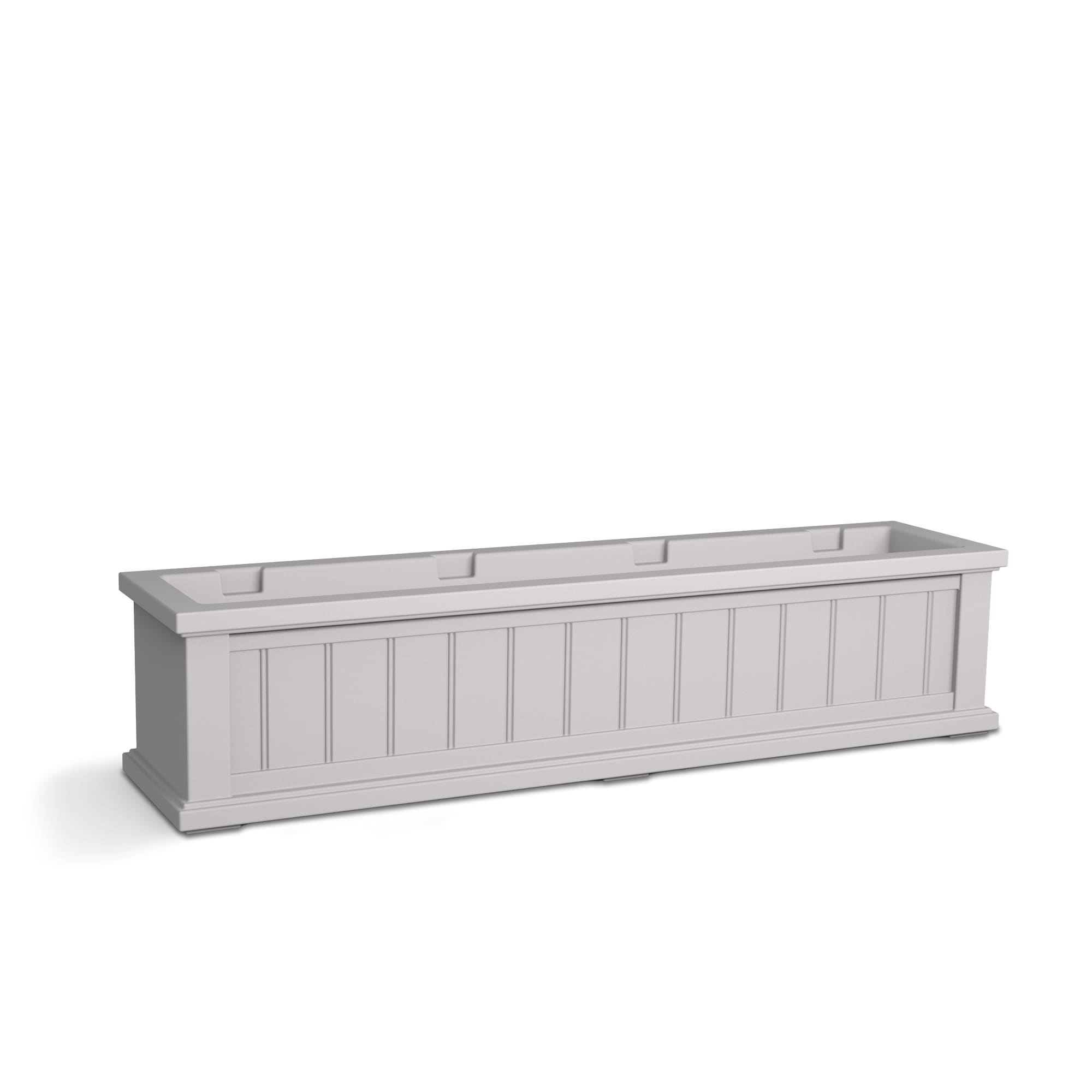 Cape Cod 48" White Polyethylene Self-Watering Window Box Planter