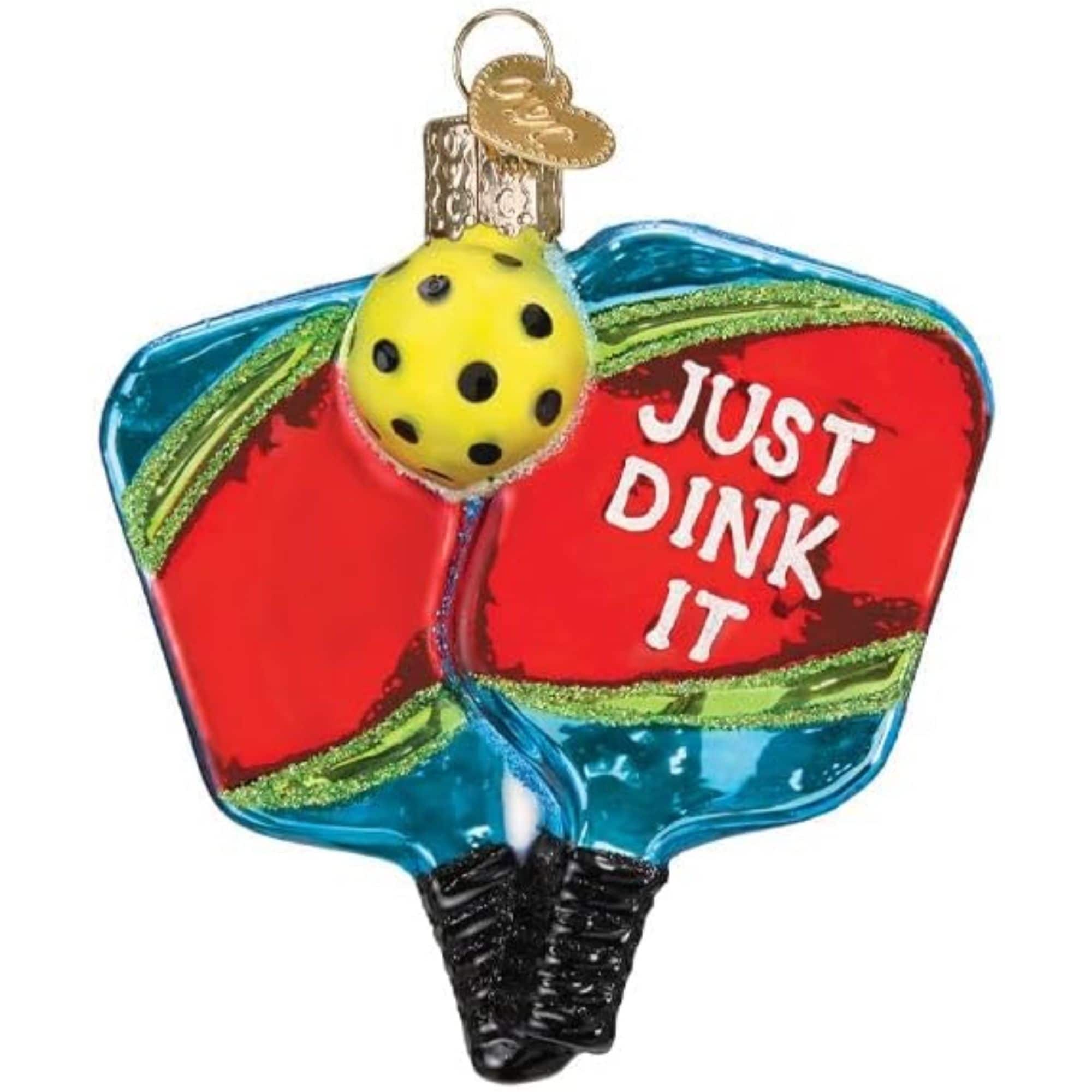 Old World Christmas 729343442352 Blown Glass Ornament for Christmas Tree - Pickleball Paddles