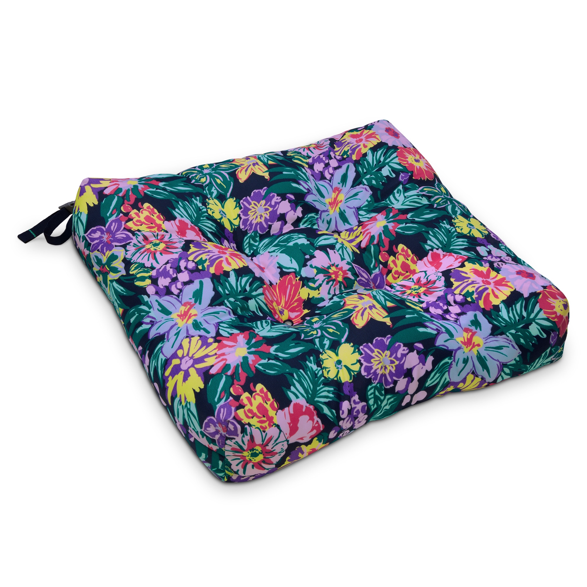 Happy Blooms Water-Resistant Outdoor Patio Chair Cushions, 19" x 19", 2-Pack