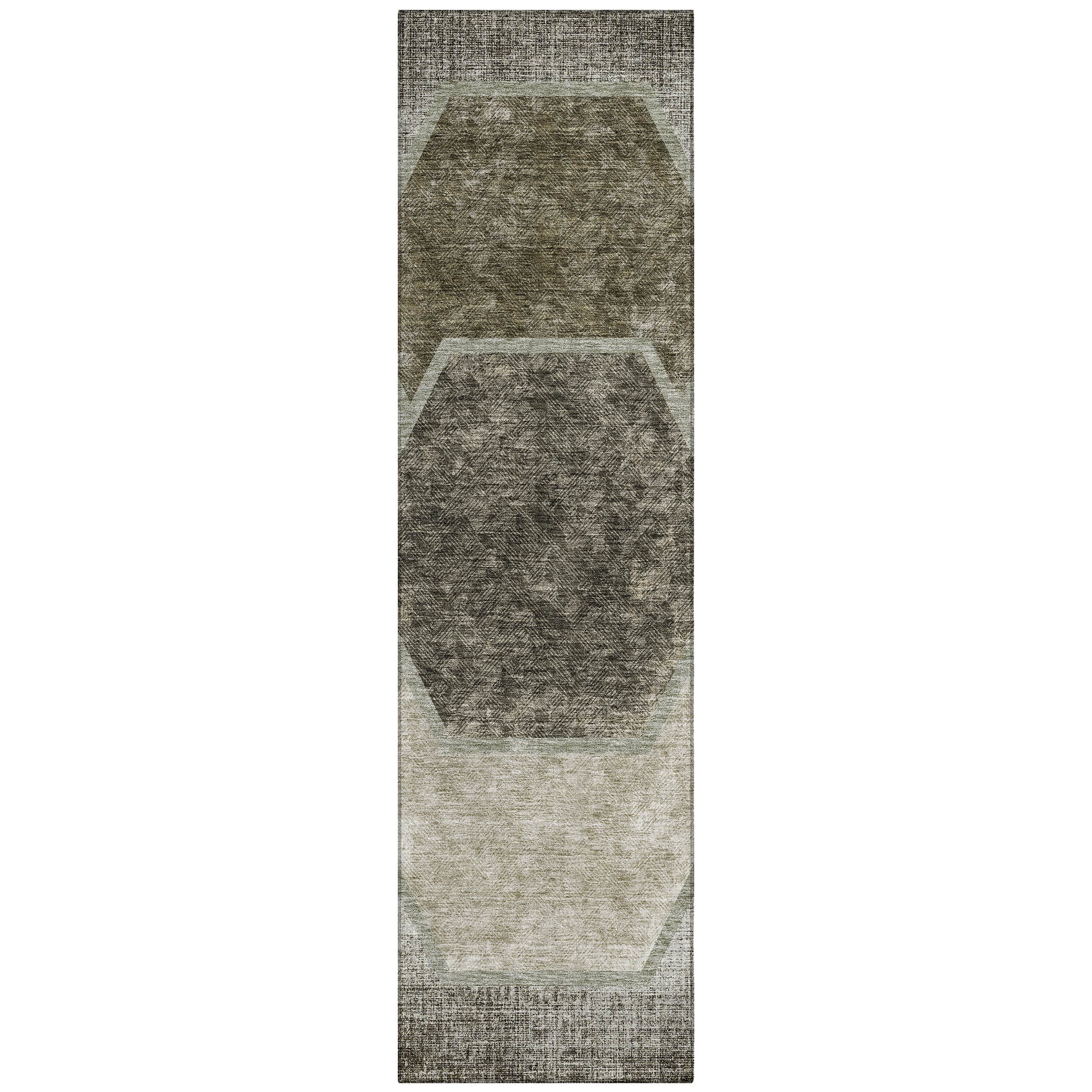 Addison Rugs ACN679TP2X8 Chantille ACN679TP 2 x 7 (ft) Polyester Taupe Rectangular Indoor/Outdoor Geometric Machine washable Runner rug