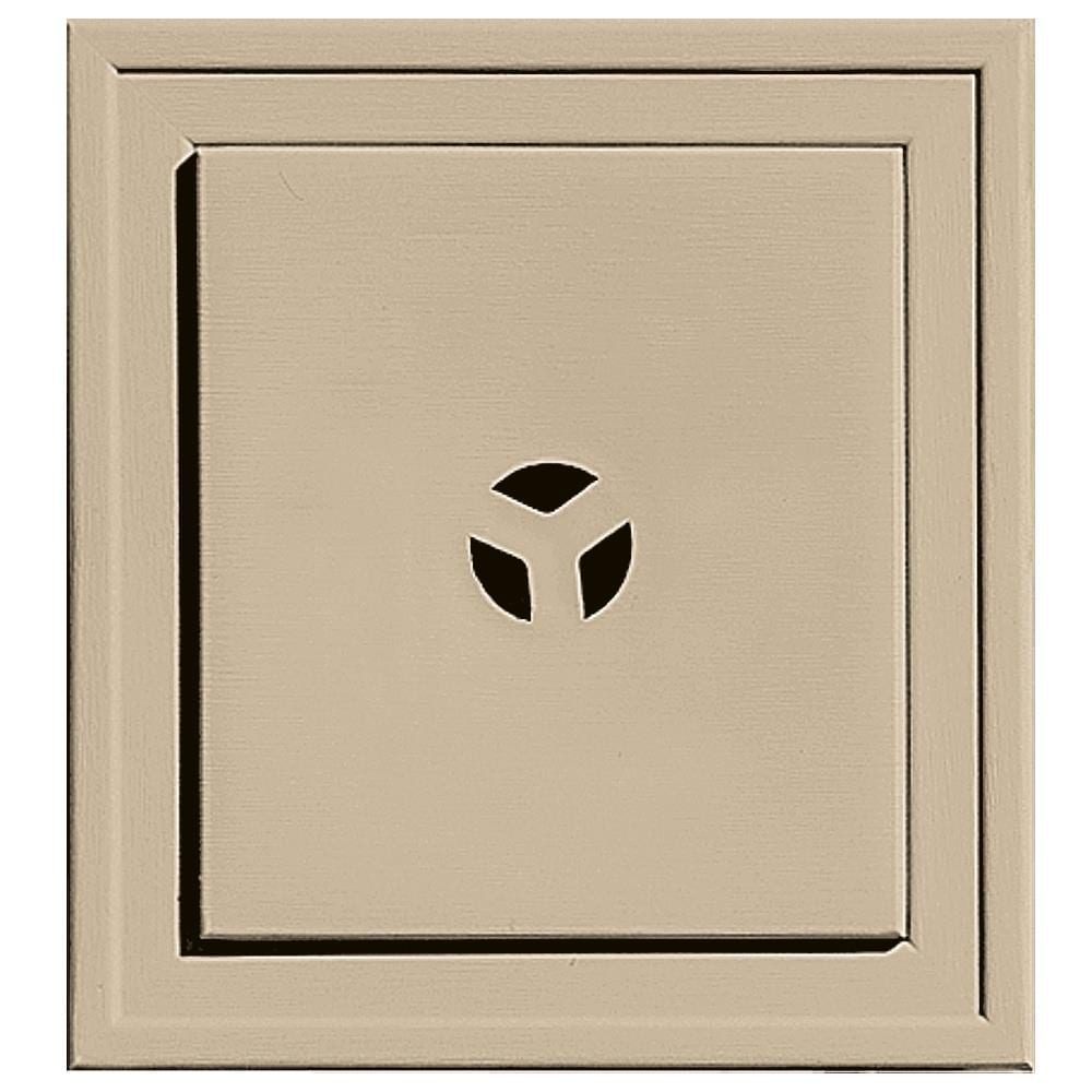 Builders Edge 130110003013 7.3125-in x 7.3125-in Light Almond Vinyl Universal Mounting Block