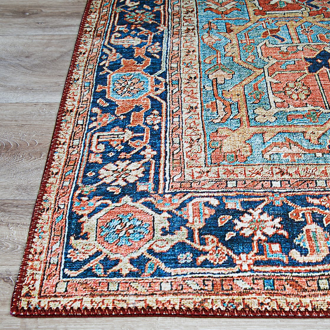 Ruby Red 5' x 8' Synthetic Non-slip Rectangular Area Rug