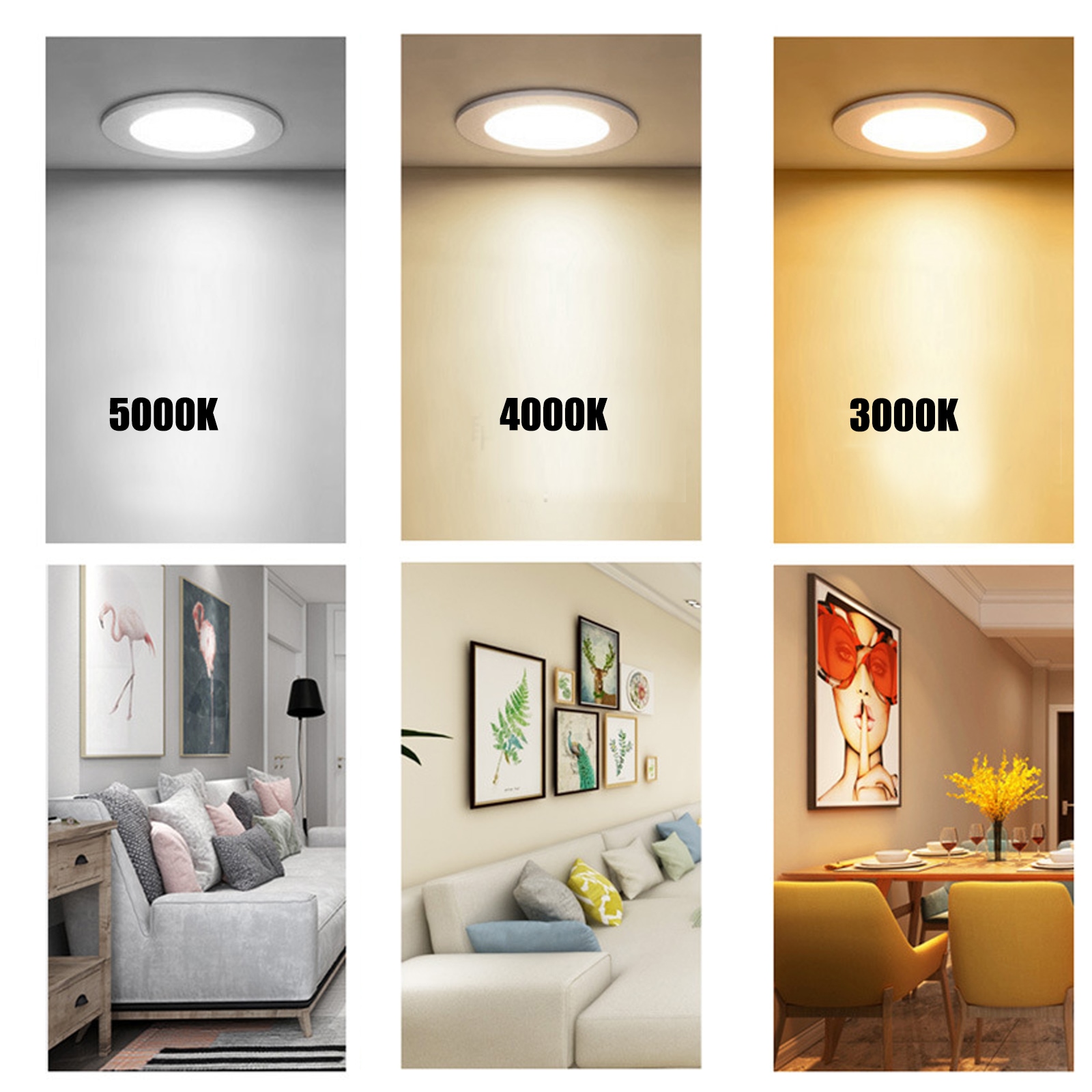 WYZM Indoor White 5-in or 6-in 1050-Lumen Switchable Round Dimmable LED ...