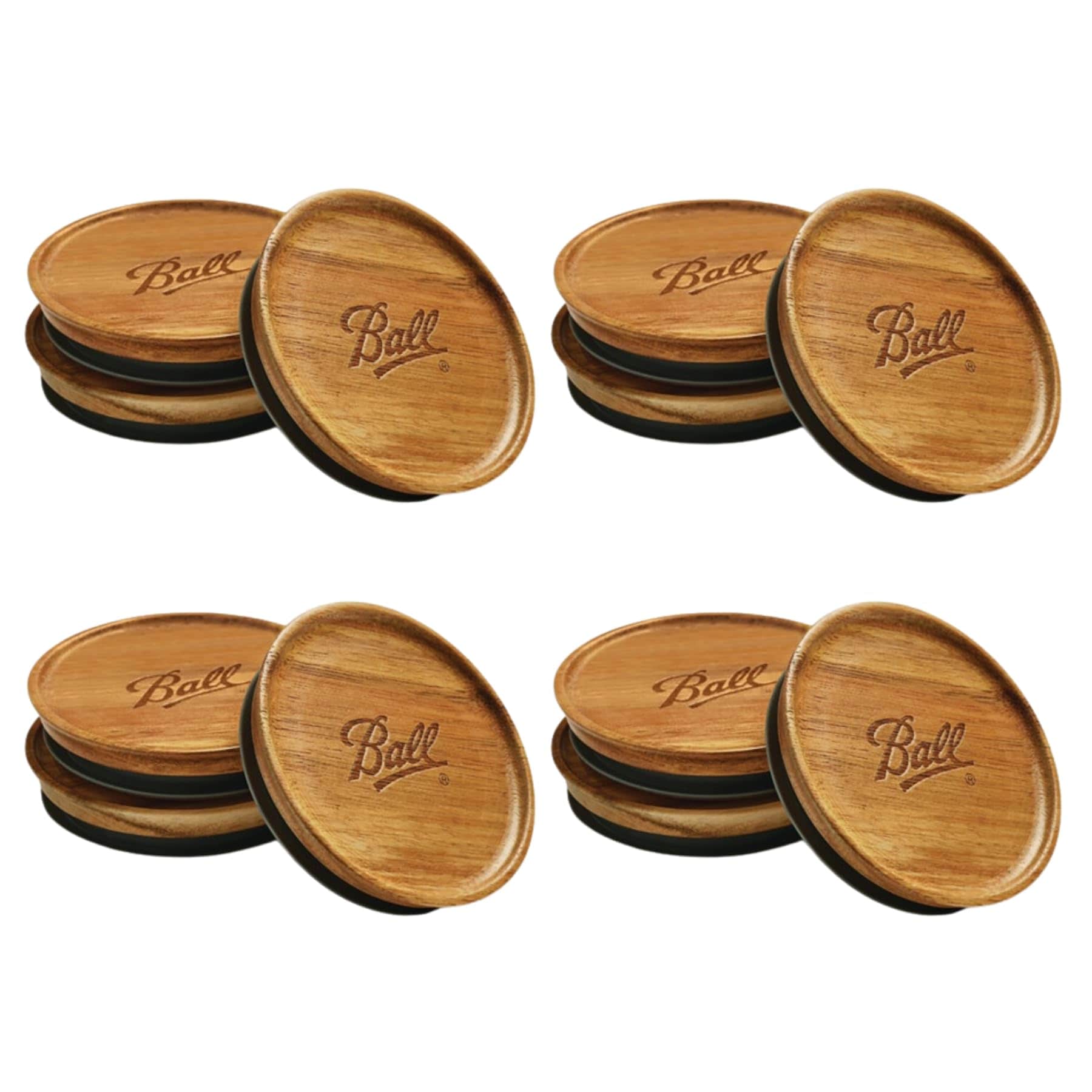 Ball  Wide Mouth Wooden Storage Lids 3-Count Pack of 4 (12 Lids Total)