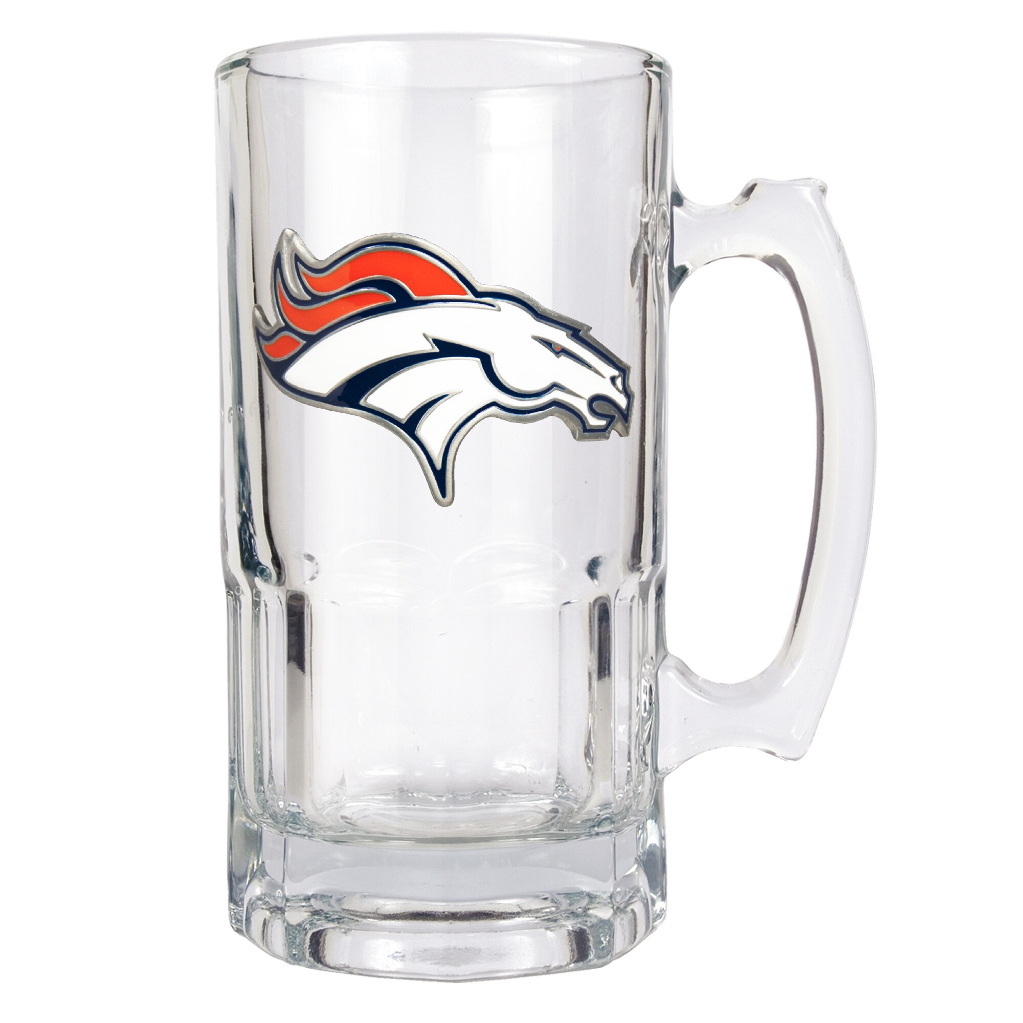 GREAT AMERICAN Denver Broncos 34-fl oz Glass Team Color Beer Mug Set of ...