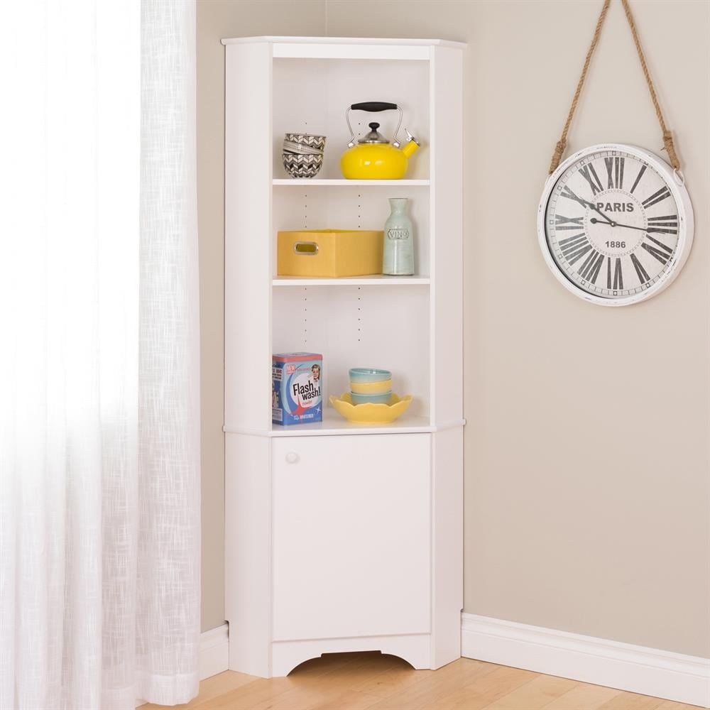 Prepac Wscc-0603-1 Elite White Corner Storage Cabinet for sale online 