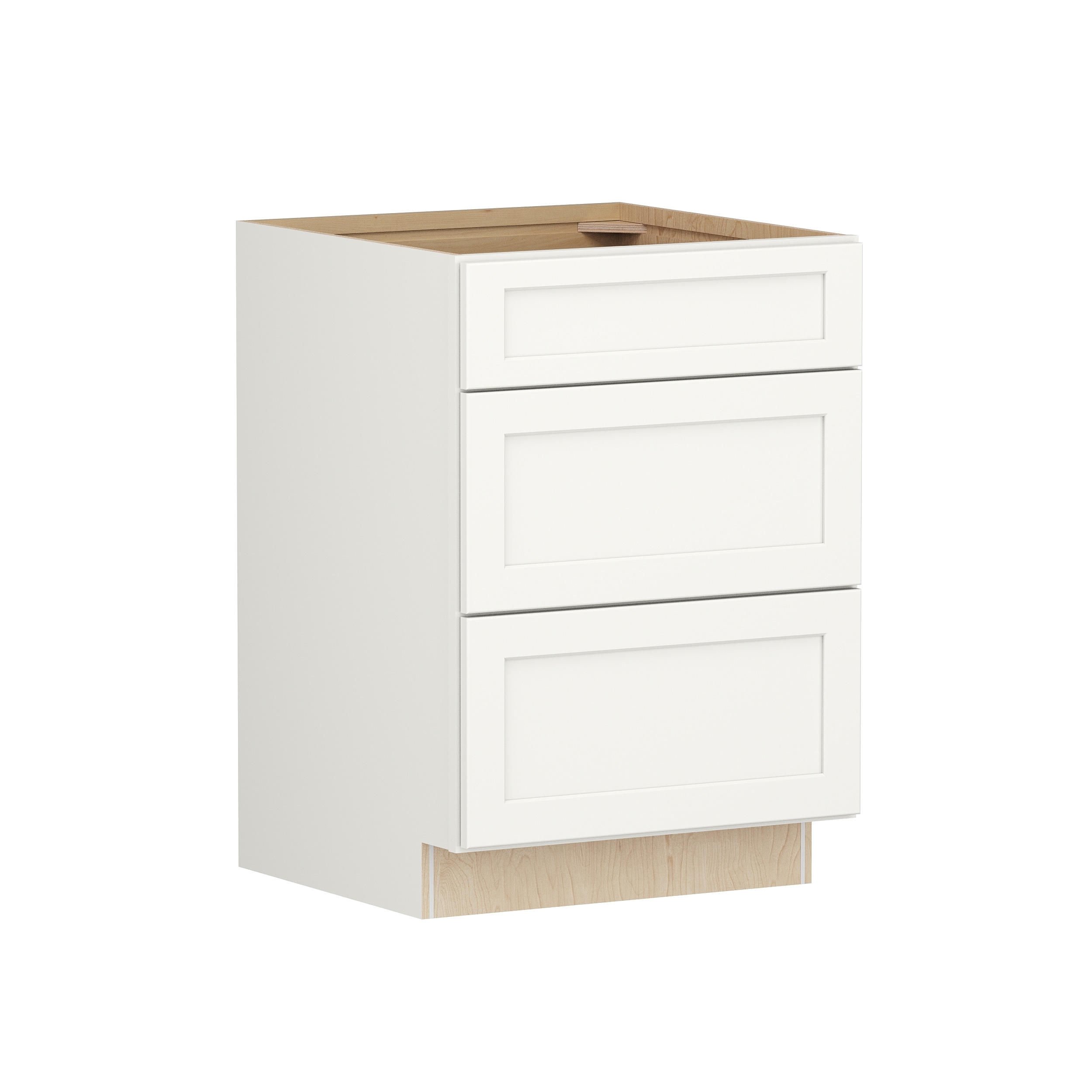 Shenandoah PRO Express SPE 90MPS-21240 Breckenridge 24-in W x 34.5-in H x 24-in D Linen Full Overlay 3 -Drawers Drawer Base Fully assembled Plywood Cabinet Shaker)