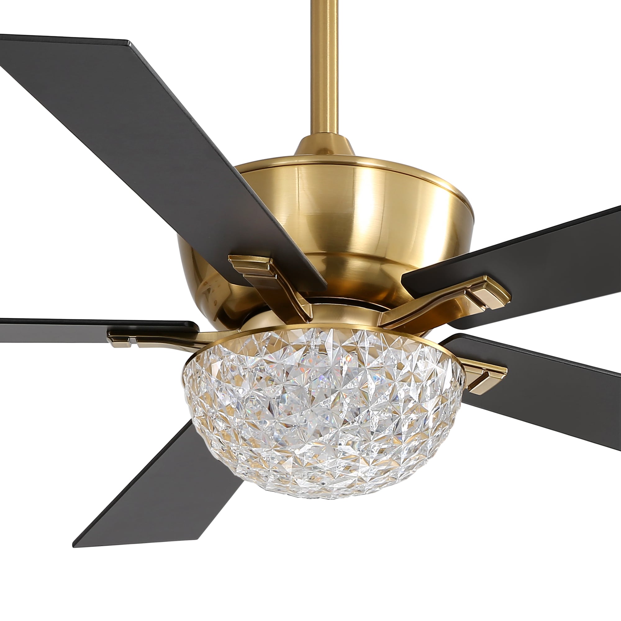 Breezary 52-in Gold Indoor/Outdoor Chandelier Ceiling Fan with 